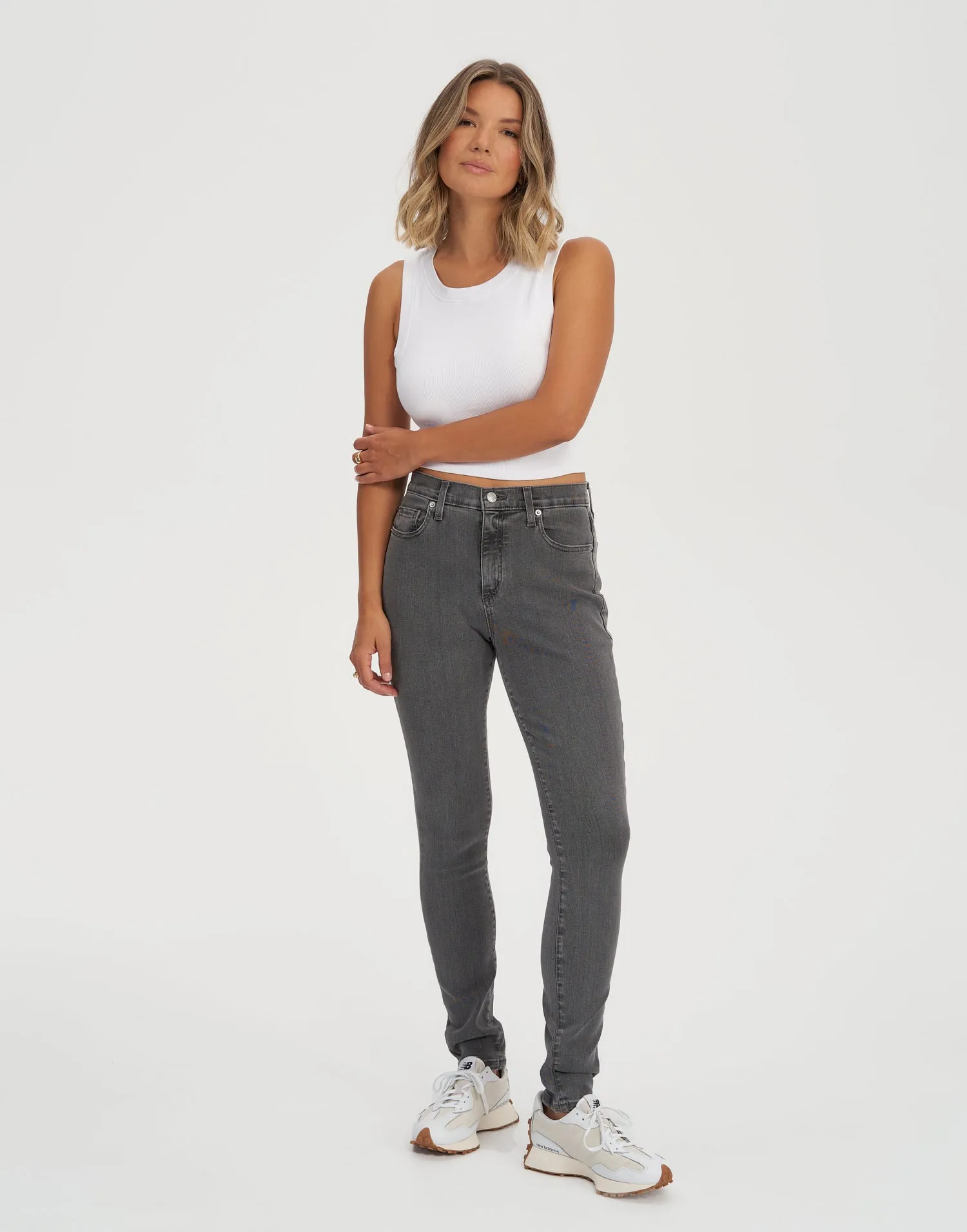 RACHEL SKINNY JEANS / 30" WASHED GREY STEEL sold by Yoga Jeans product image thumbnail 2