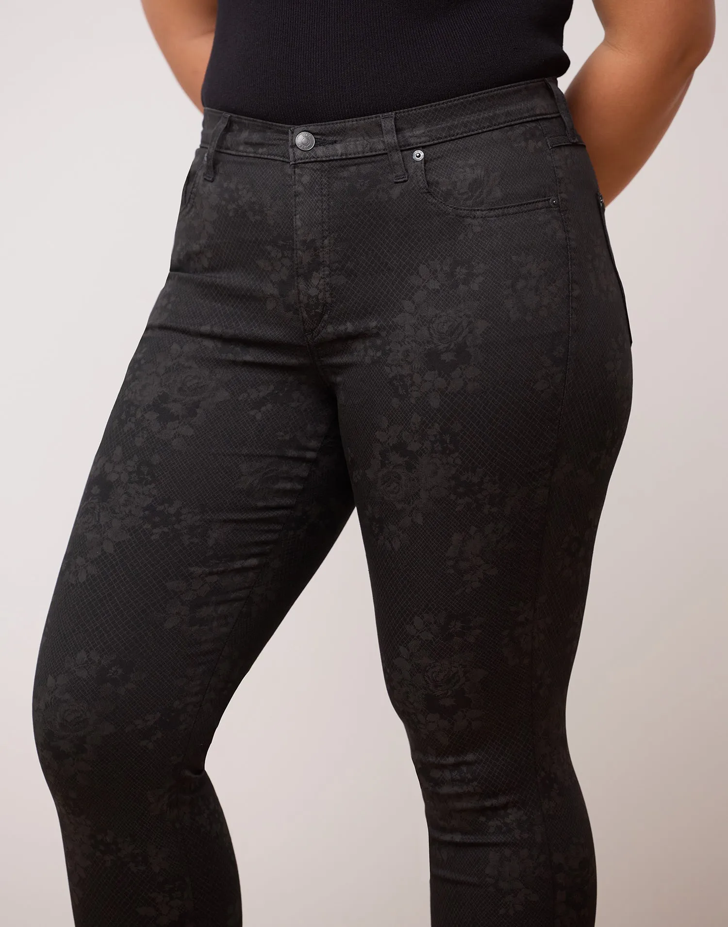 RACHEL SKINNY JEANS / BLACK FLORAL sold by Yoga Jeans product image thumbnail 5