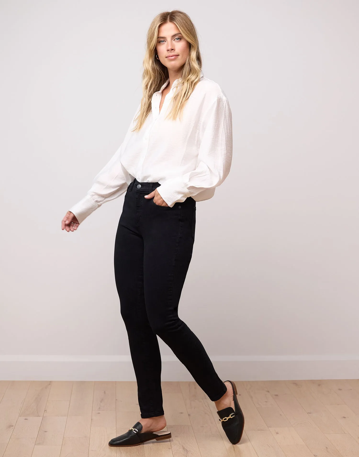 RACHEL SKINNY JEANS / PITCH BLACK sold by Yoga Jeans product image thumbnail 2