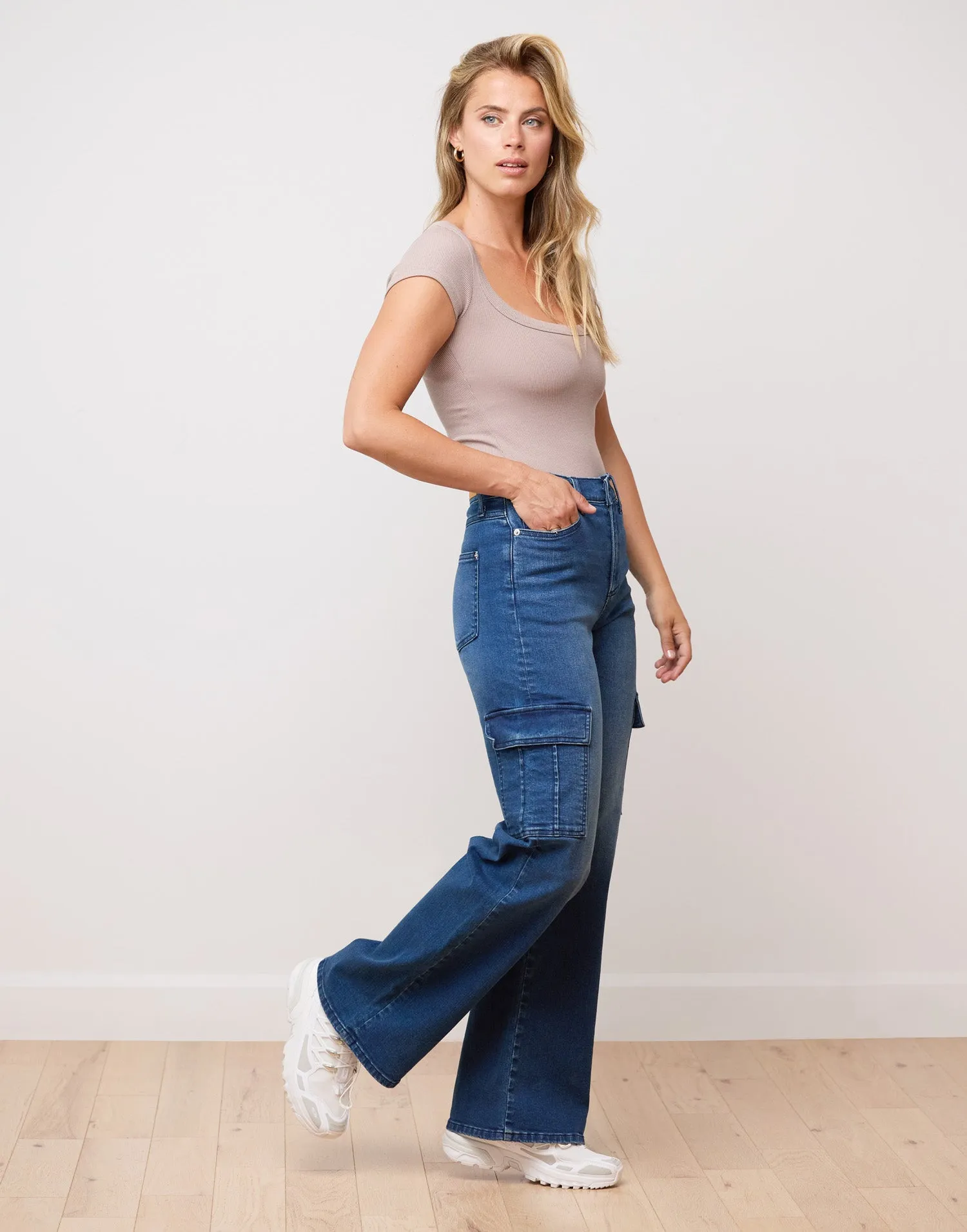 LILY WIDE LEG JEANS / OXFORD BLUE sold by Yoga Jeans product image thumbnail 4