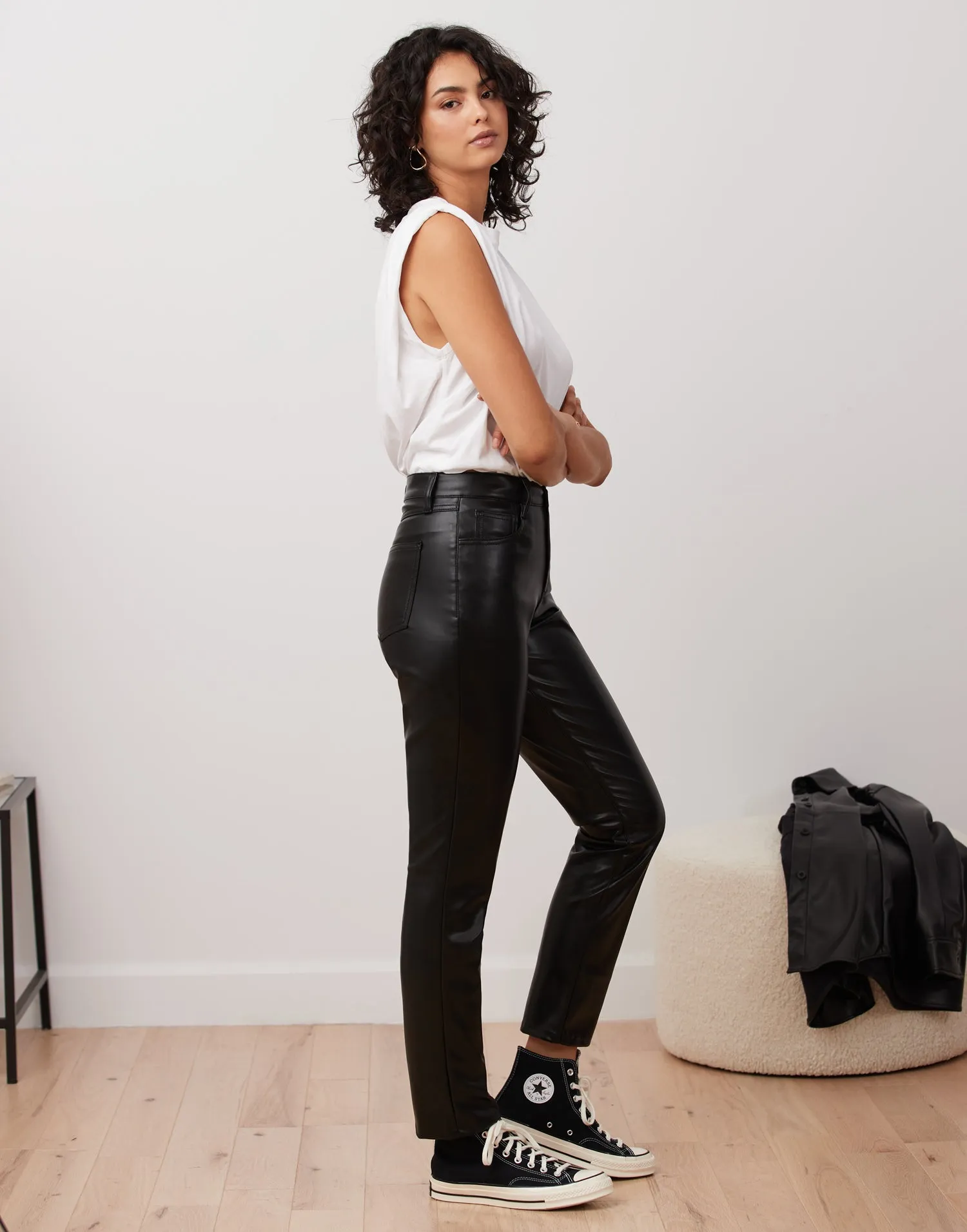 EMILY SLIM VEGAN LEATHER PANT / BLACK sold by Yoga Jeans product image thumbnail 2