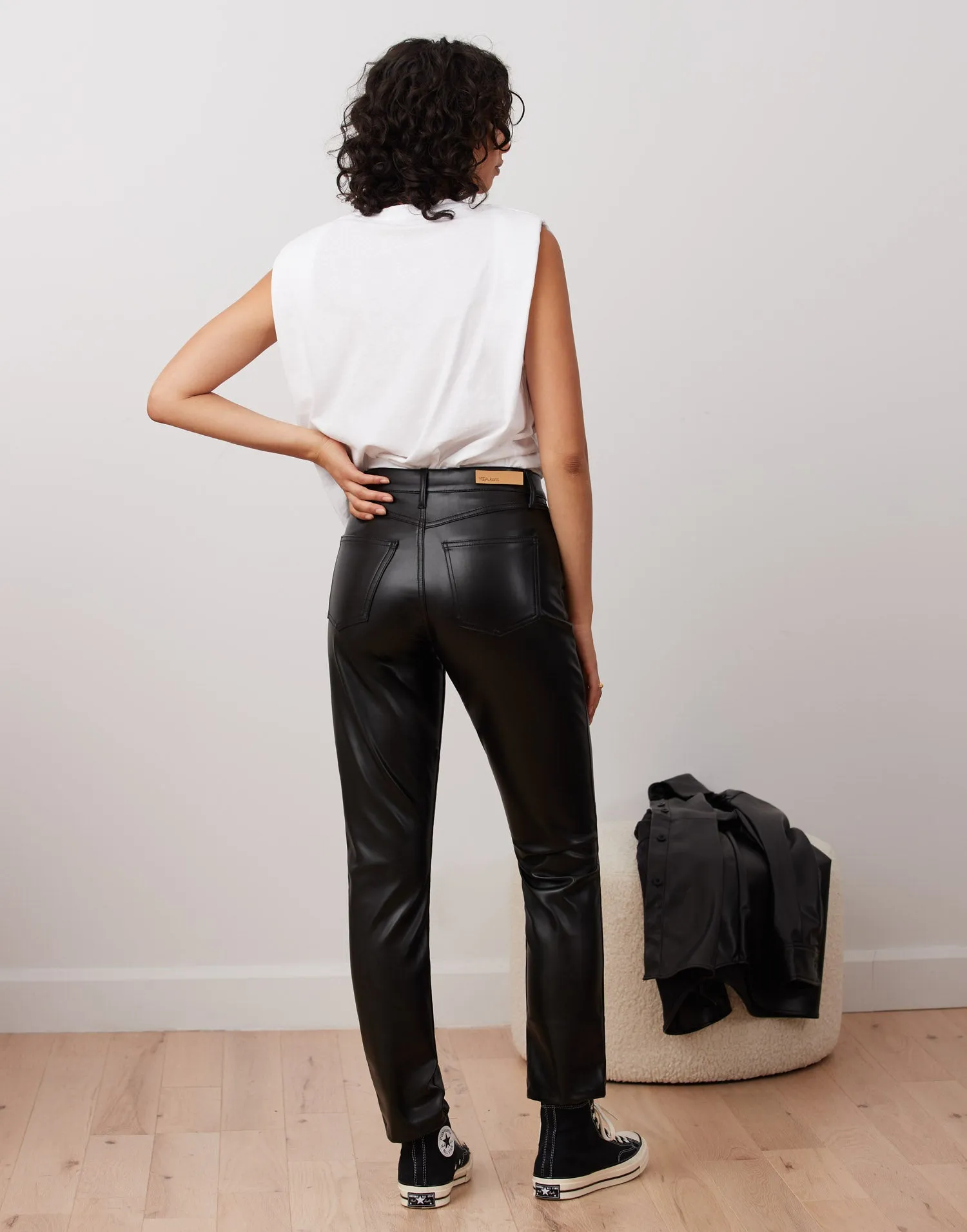 EMILY SLIM VEGAN LEATHER PANT / BLACK sold by Yoga Jeans product image thumbnail 3