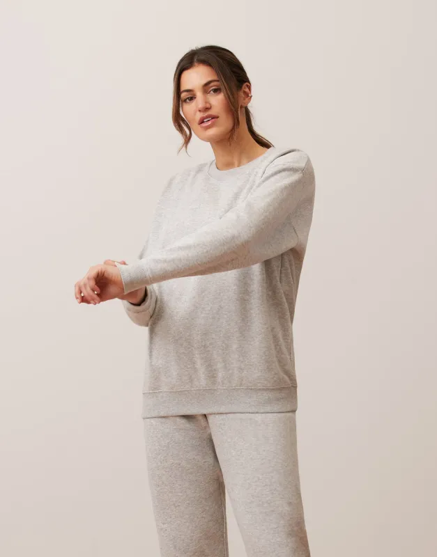 OVERSIZED CREW NECK SWEATSHIRT / GREY MIX sold by Yoga Jeans