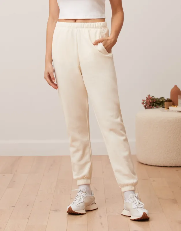 FLEECE JOGGER / CREAM sold by Yoga Jeans