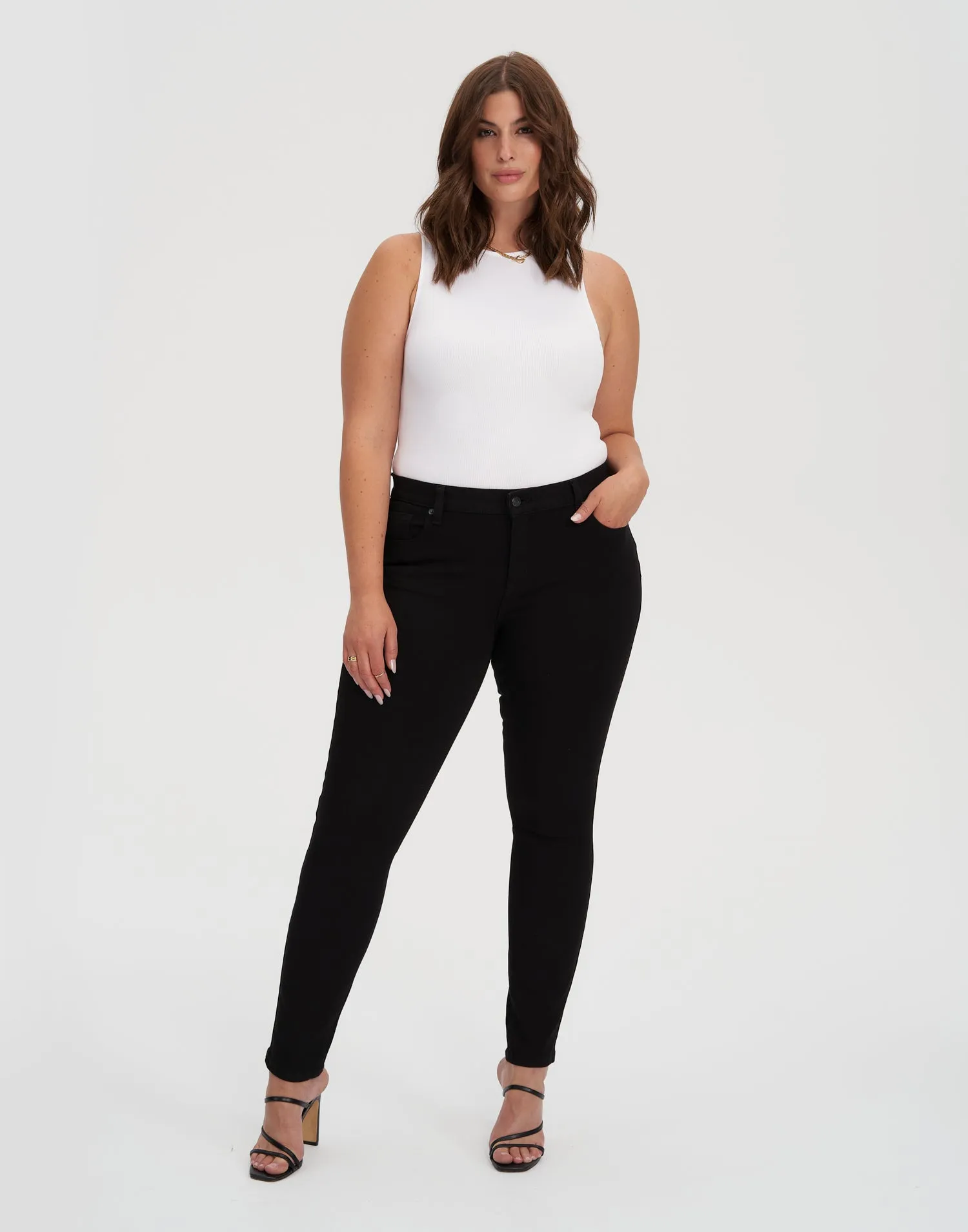 RACHEL SKINNY JEANS / 30" BLACK sold by Yoga Jeans