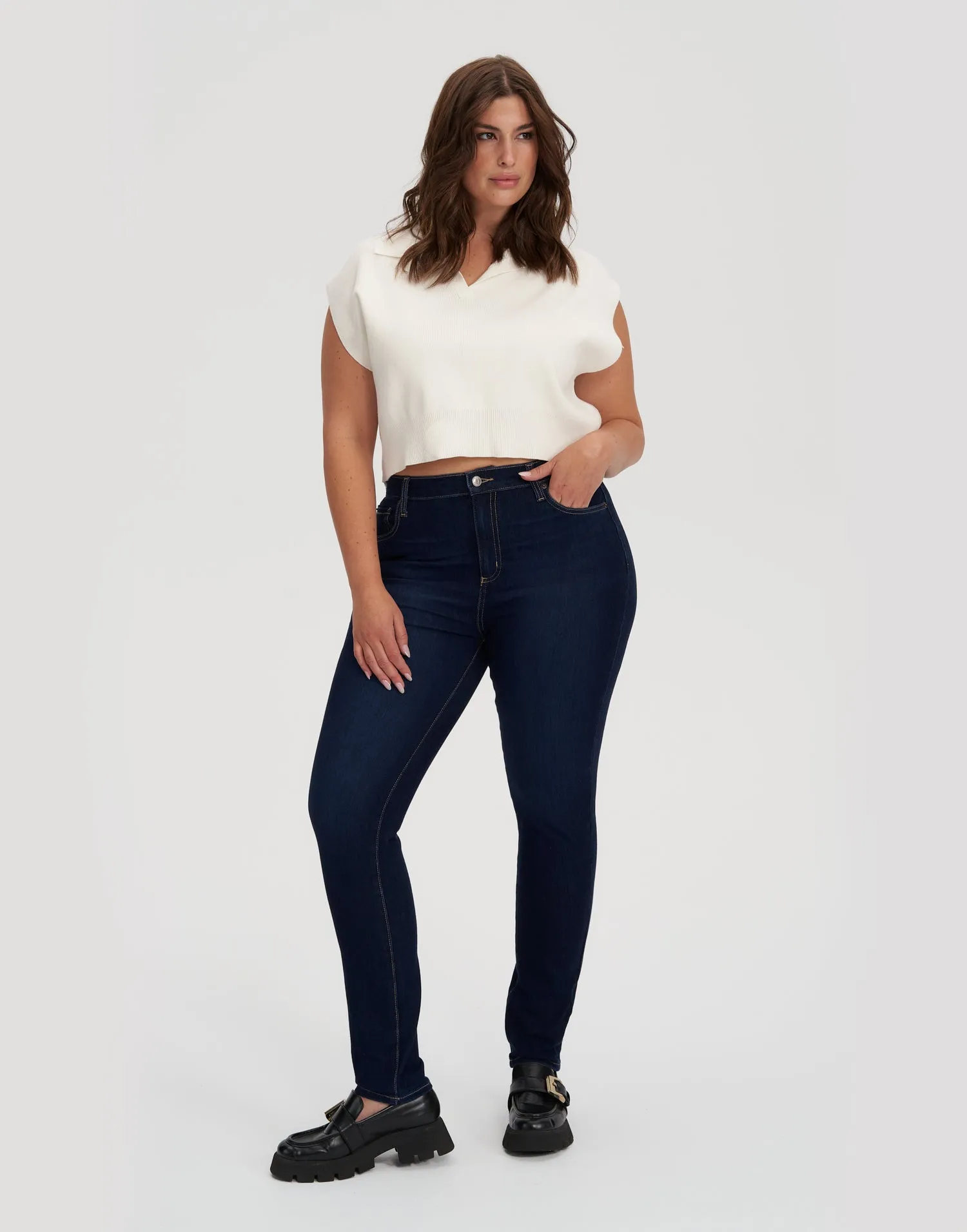 RACHEL SKINNY JEANS / 30" DARK INDIE sold by Yoga Jeans