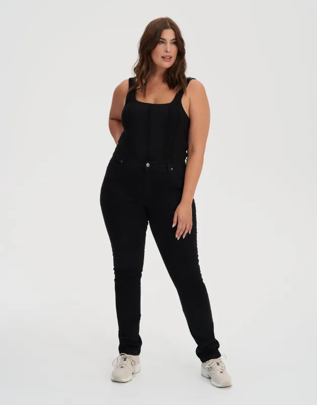 RACHEL SKINNY JEANS / 33" OVERDYE BLACK sold by Yoga Jeans