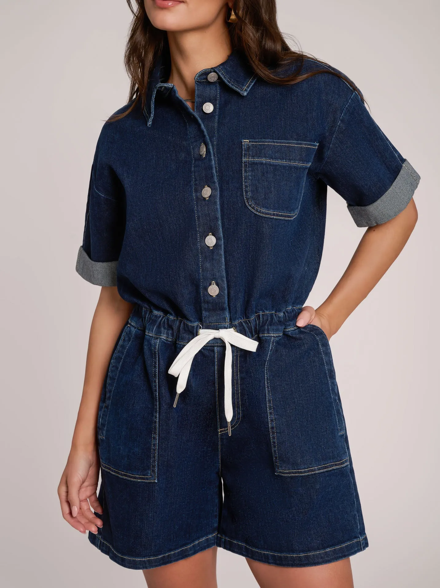 SHORT ROMPER / BOTANICAL BLUE sold by Yoga Jeans product image thumbnail 4