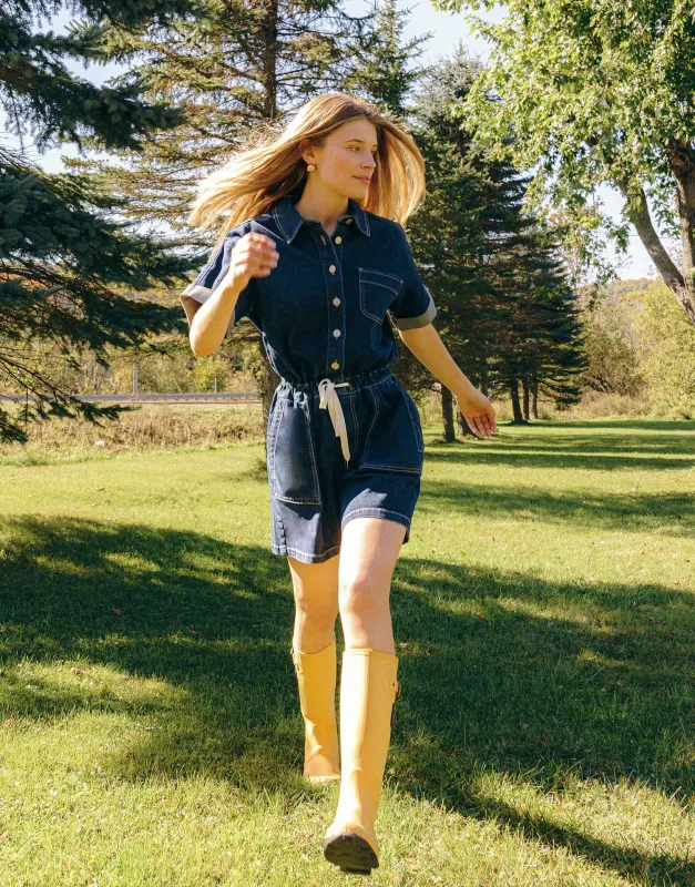 SHORT ROMPER / BOTANICAL BLUE sold by Yoga Jeans