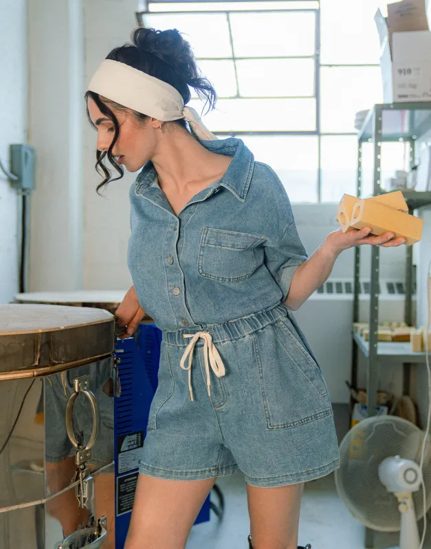 SHORT ROMPER / DAYTIME BLUE sold by Yoga Jeans