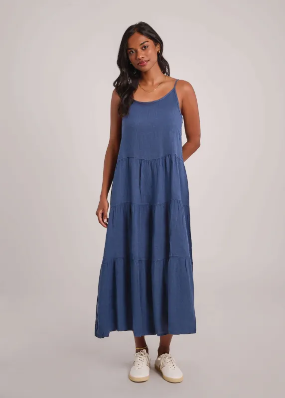 OPHELIA ANKLE GRAZING LINEN DRESS / DENIM sold by Yoga Jeans