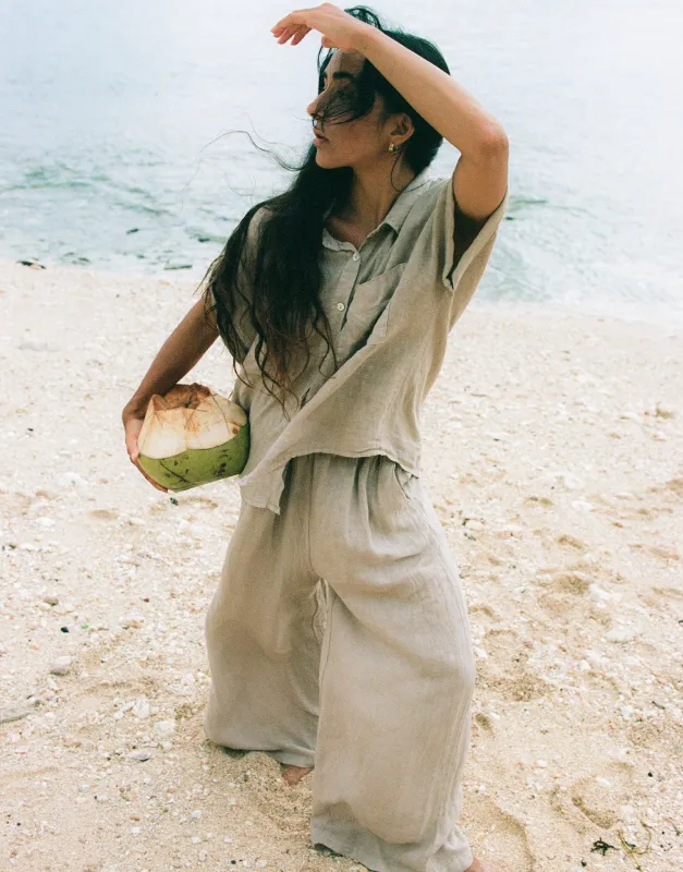 KAMILLA CROPPED WIDE LEG TROUSERS / SAND DUNE sold by Yoga Jeans