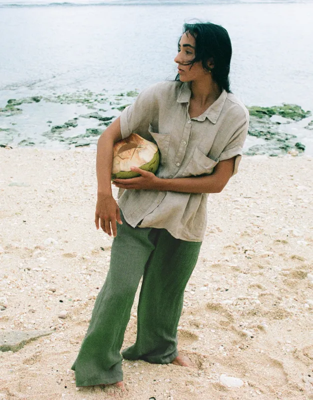 KAMILLA CROPPED WIDE LEG TROUSERS / MOSS sold by Yoga Jeans