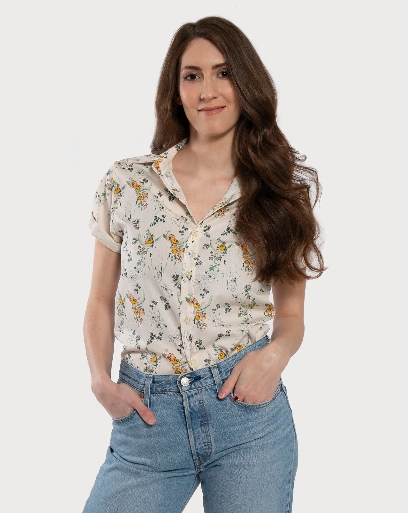 Short Sleeve Dylan Shirt | Skulls & Roses sold by 18 Waits product image thumbnail 2