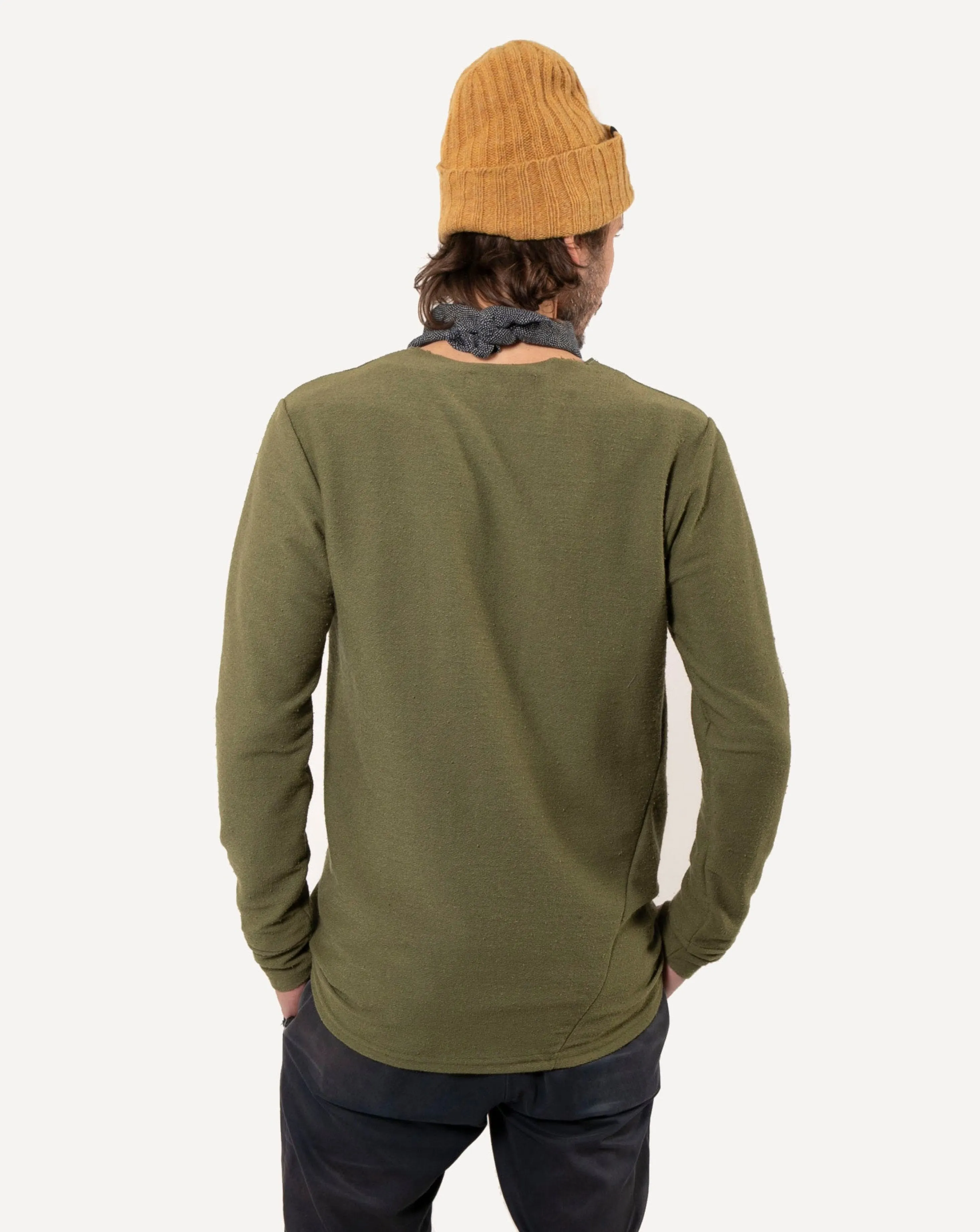Long Sleeve Pocket Tee | Two-Tone Olive Terry sold by 18 Waits product image thumbnail 3