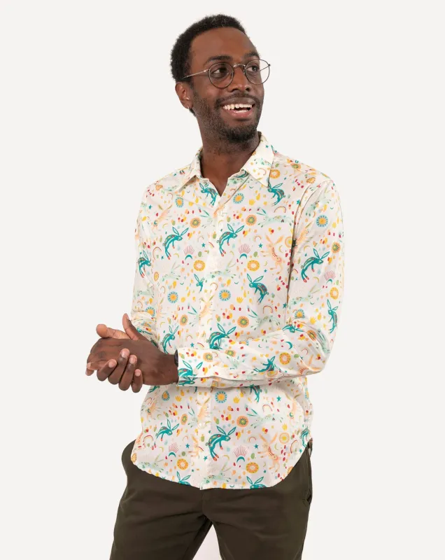 Long Sleeve Dylan Shirt | Cosmic Bunnies sold by 18 Waits