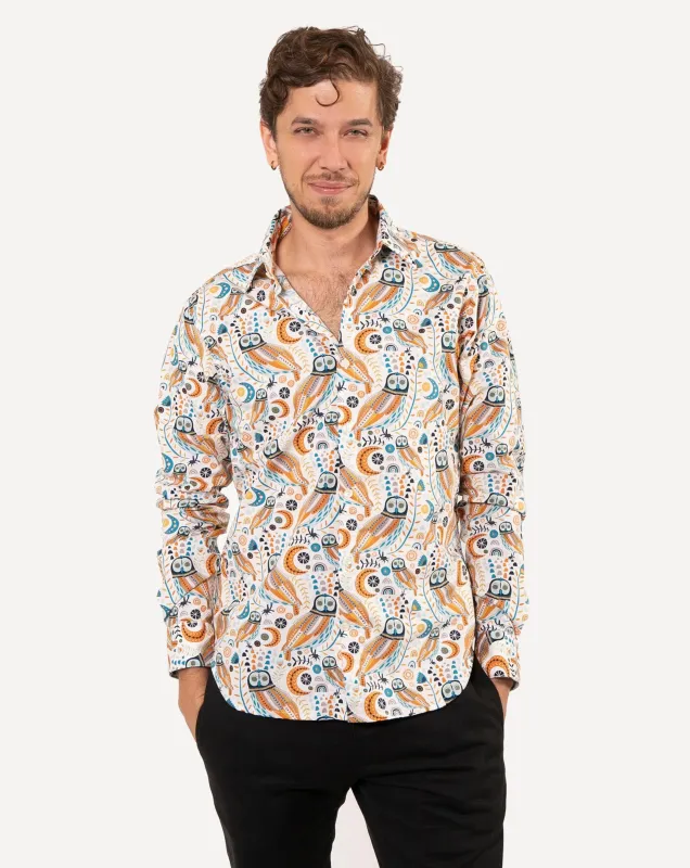 Long Sleeve Dylan Shirt | Autumn Owls sold by 18 Waits