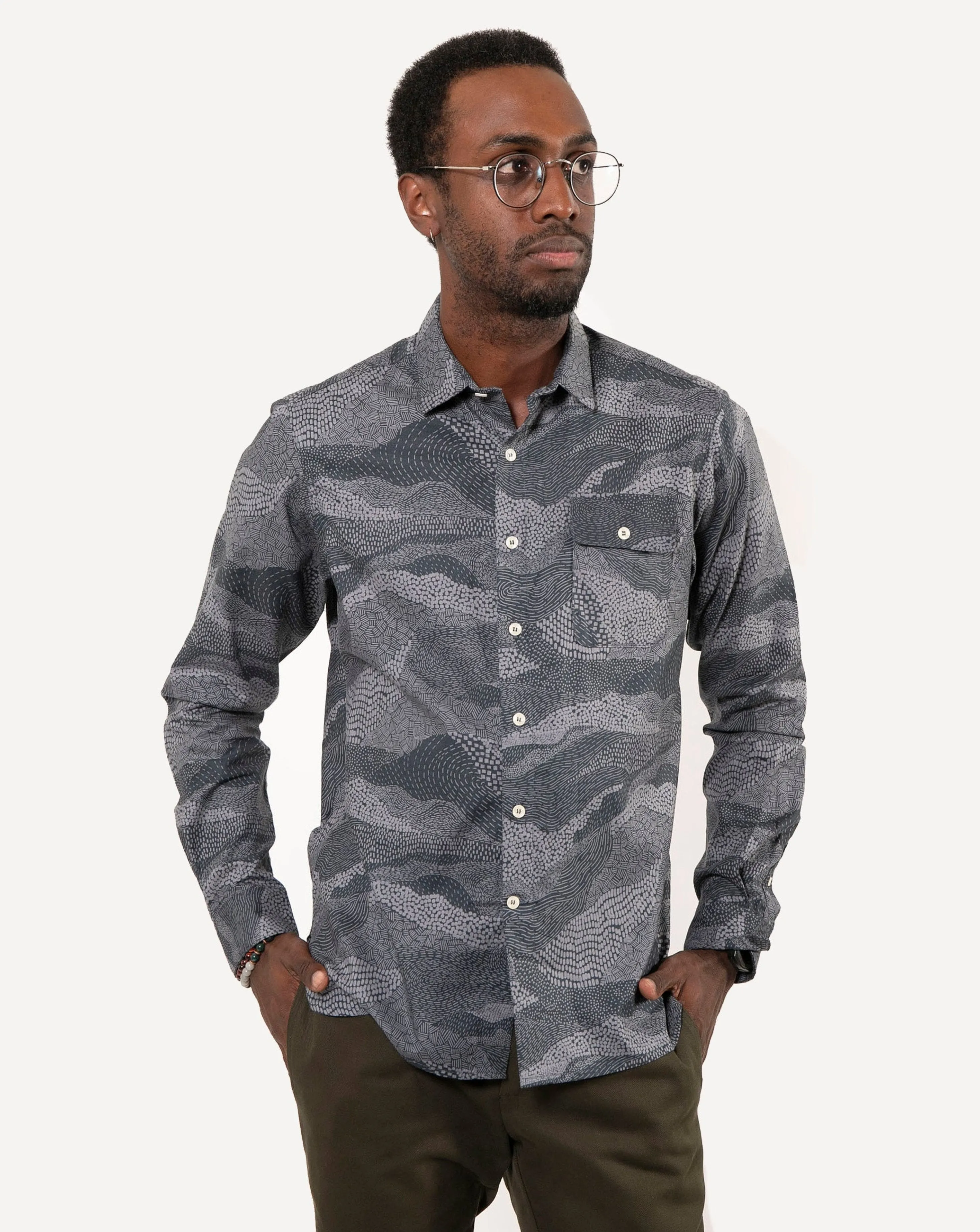 Long Sleeve Neuwirth Shirt | Midnight Mountains sold by 18 Waits
