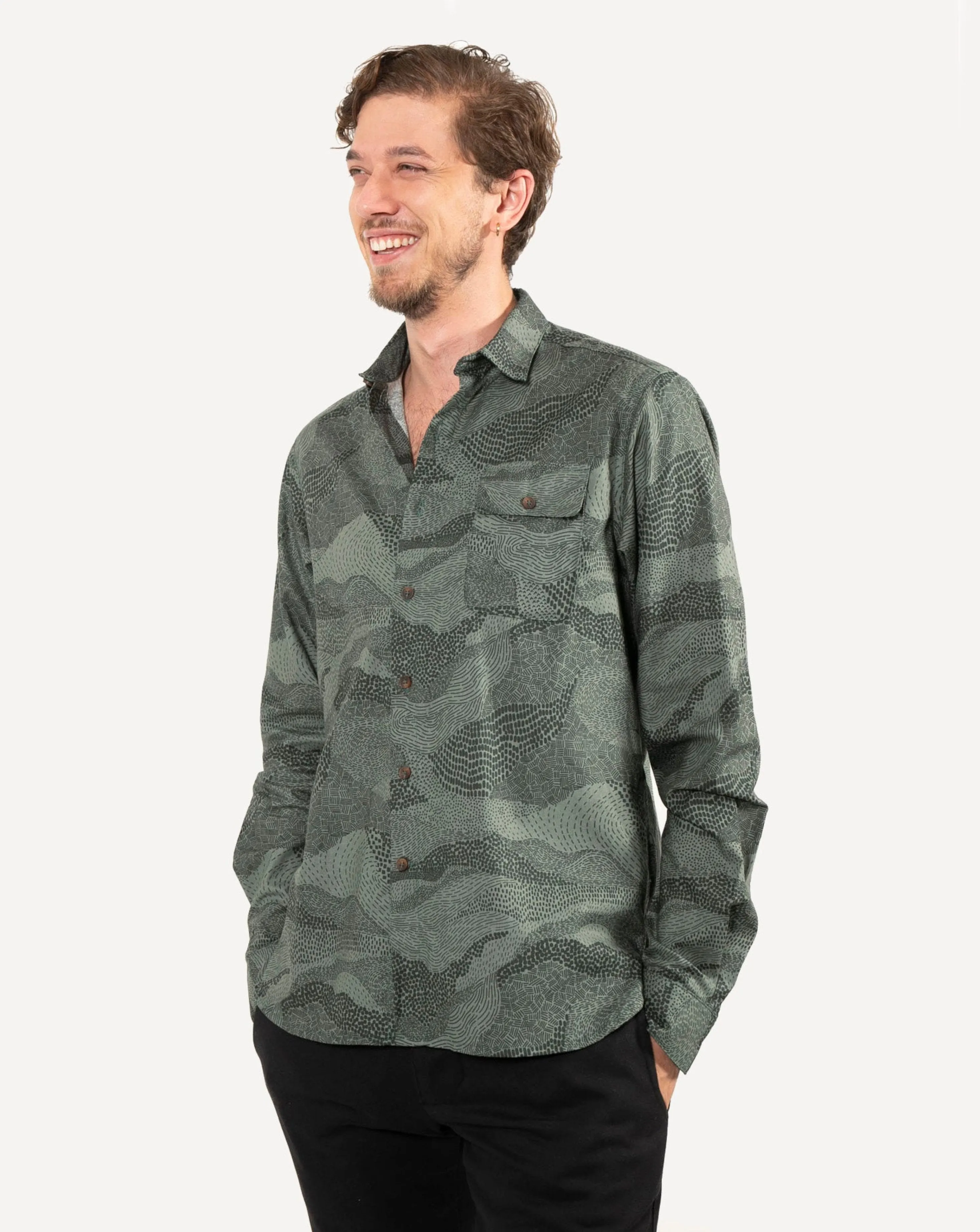 Long Sleeve Neuwirth Shirt | Evergreen Mountains sold by 18 Waits product image thumbnail 2