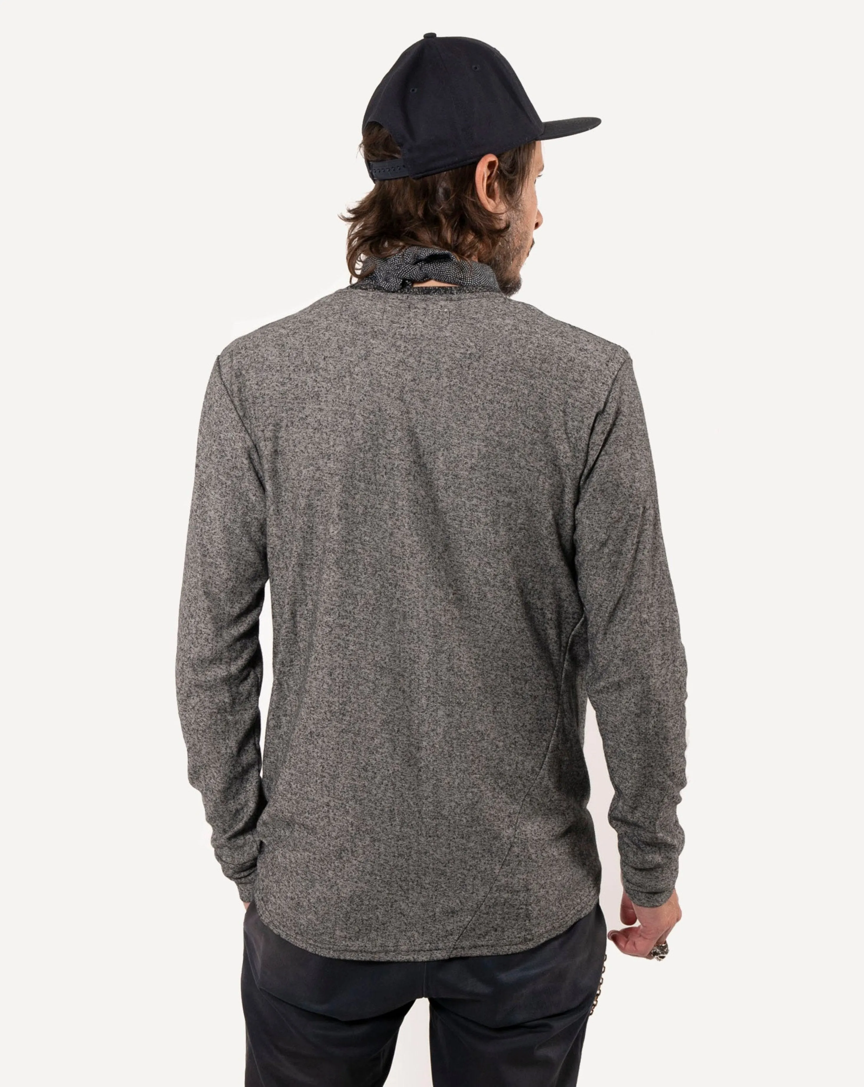Long Sleeve Pocket Tee | Two-Tone B+W Fleece sold by 18 Waits product image thumbnail 3