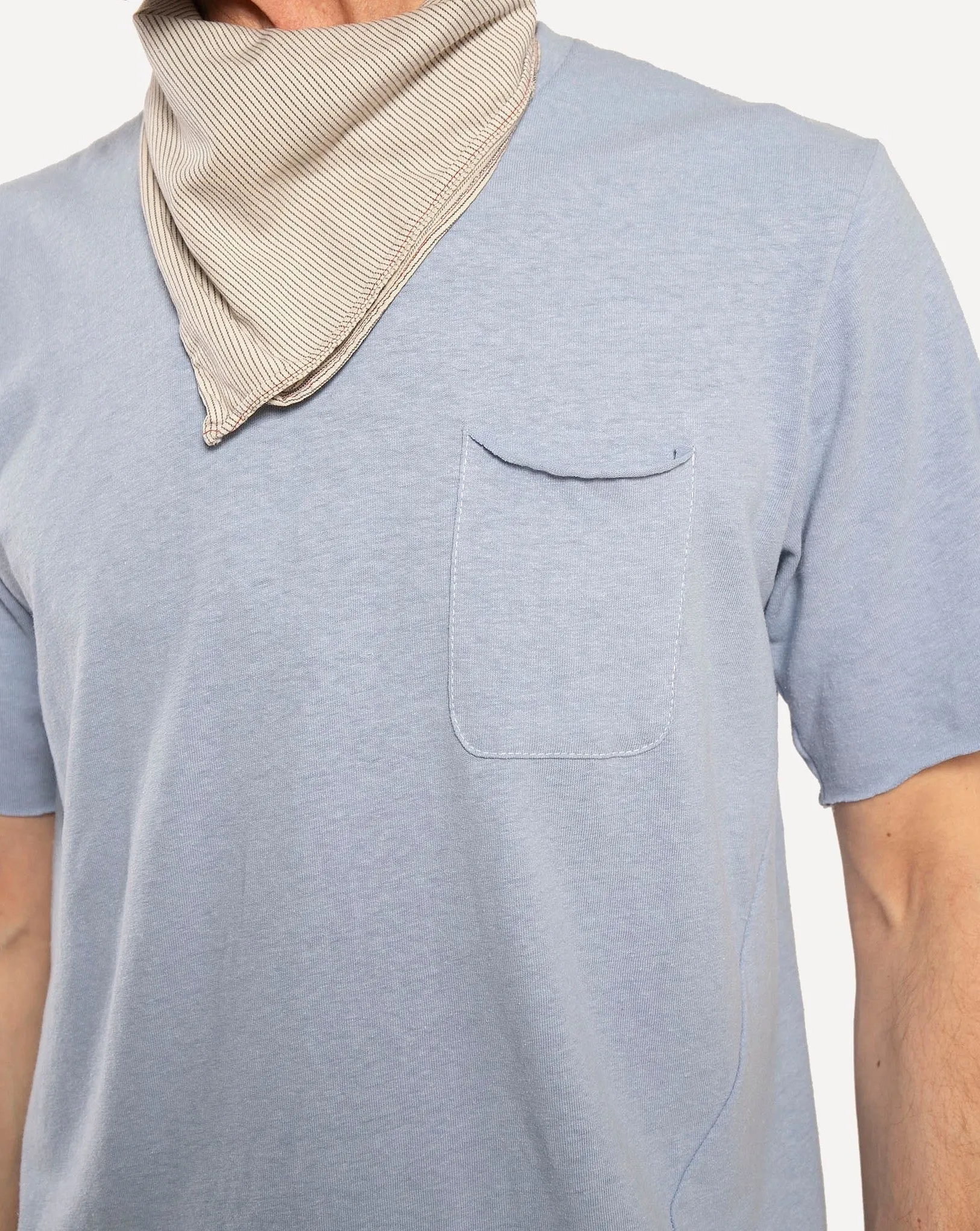 Short Sleeve Pocket Tee | Sky Blue Slub sold by 18 Waits product image thumbnail 5