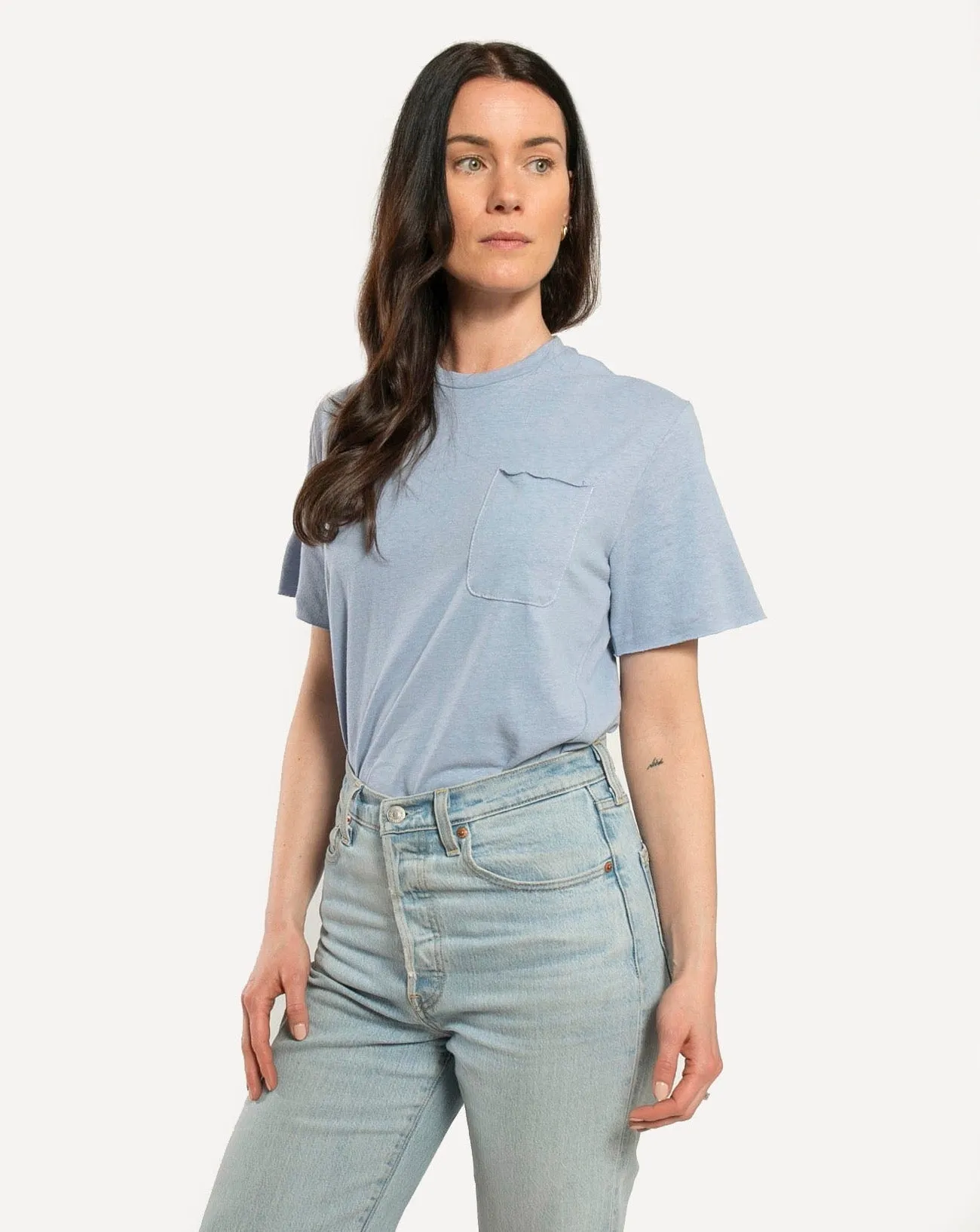 Short Sleeve Pocket Tee | Sky Blue Slub sold by 18 Waits product image thumbnail 2