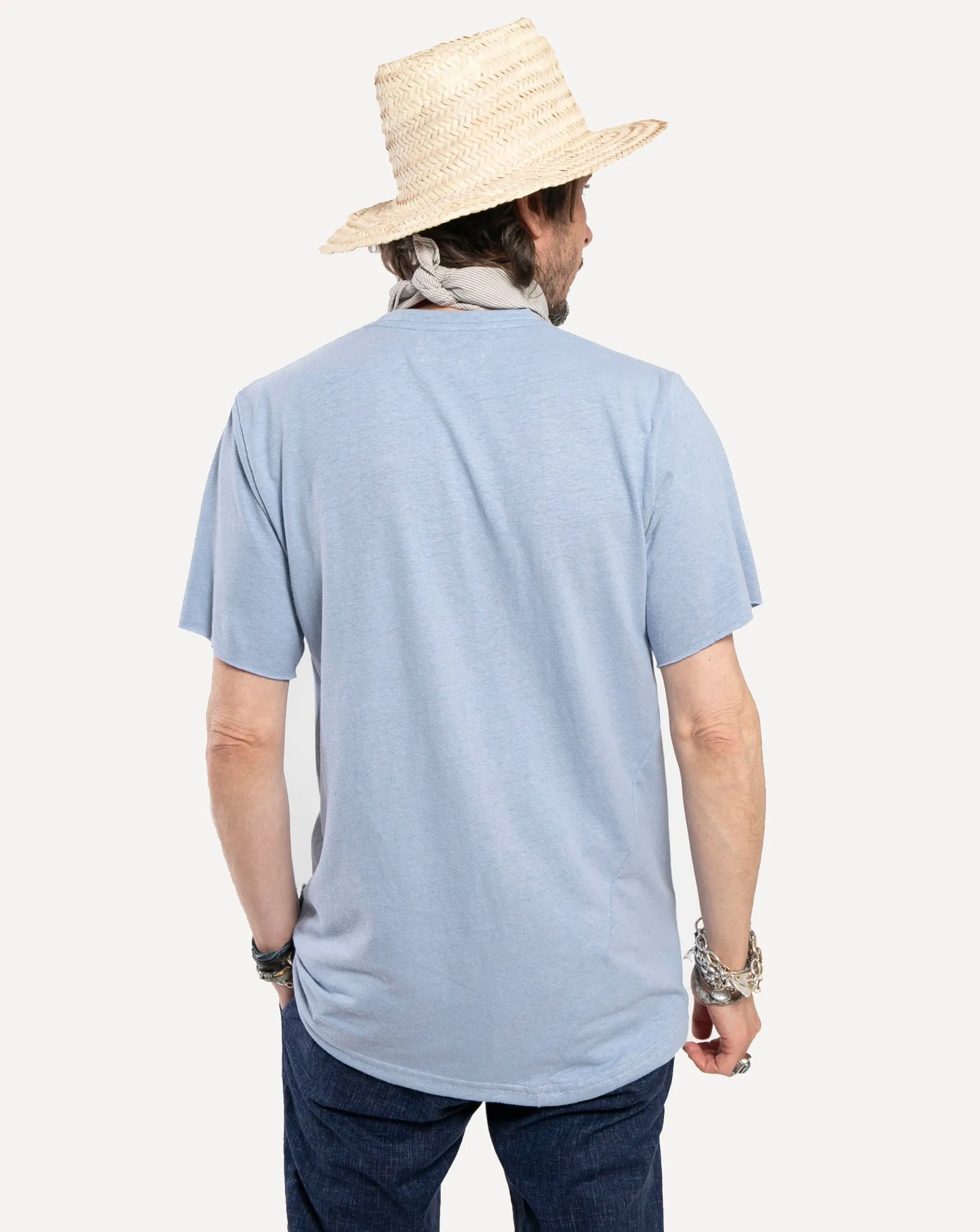 Short Sleeve Pocket Tee | Sky Blue Slub sold by 18 Waits product image thumbnail 4