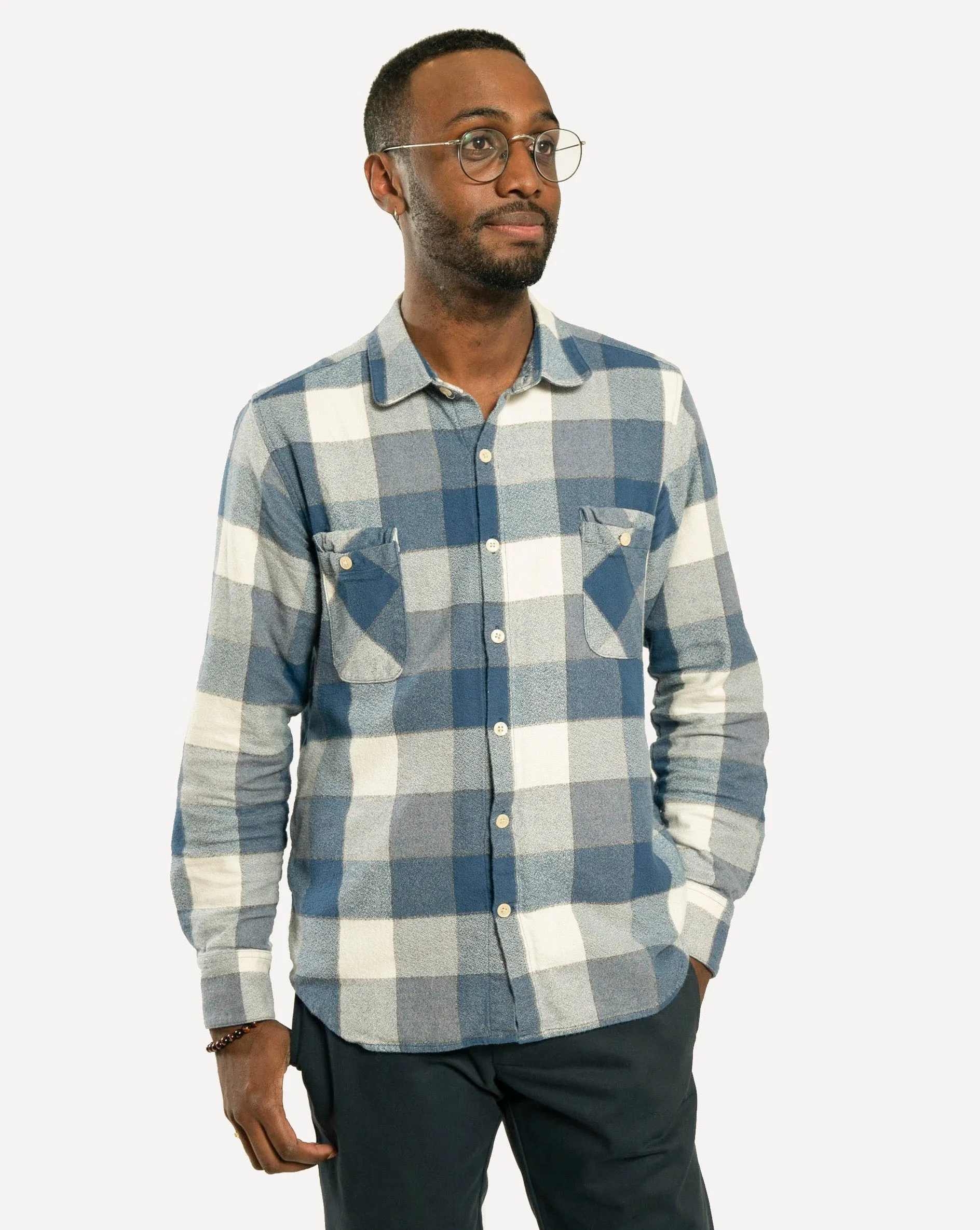 Woodsman Shirt | Mammoth Flannel - Denim sold by 18 Waits