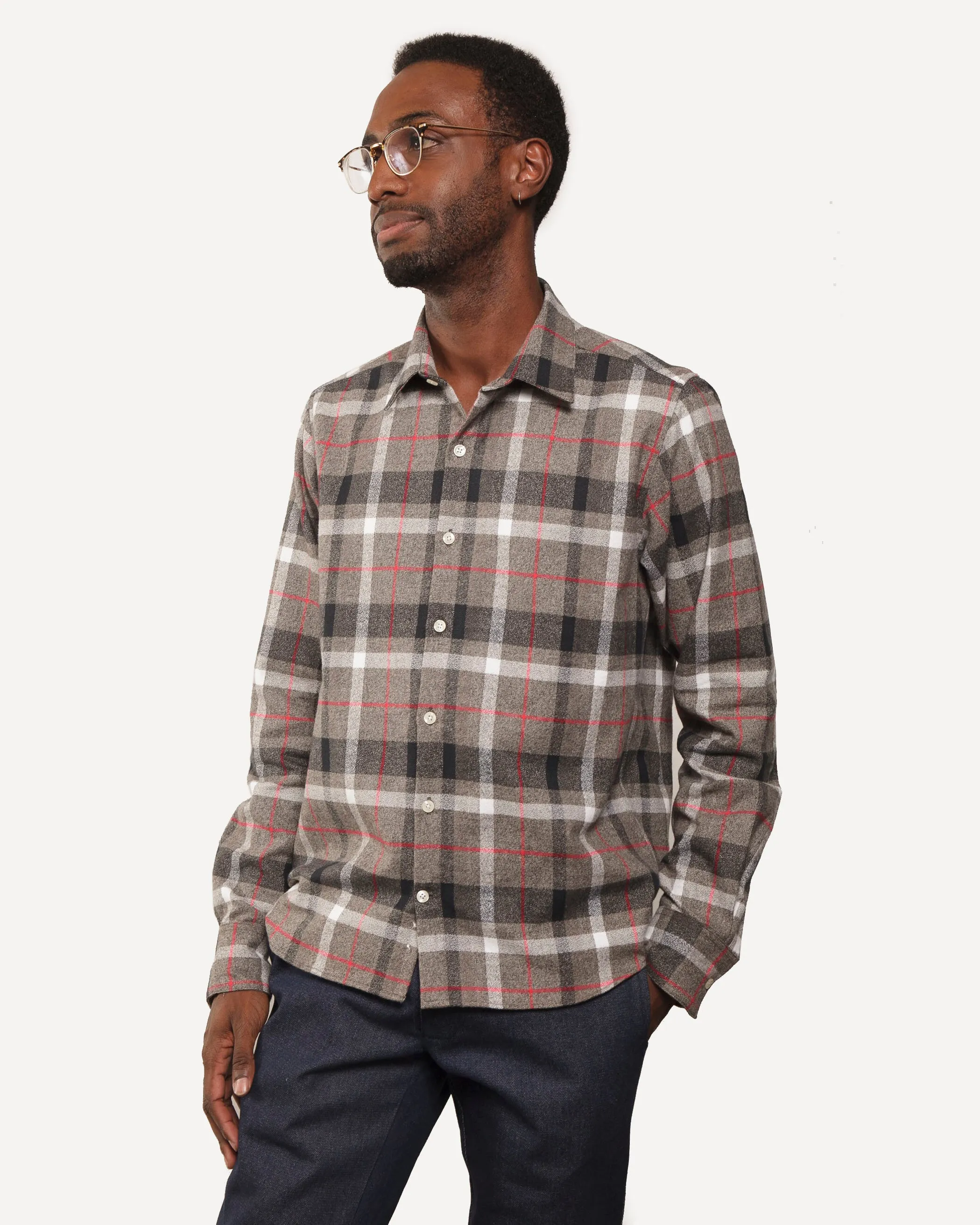 Long Sleeve Dylan Shirt | Mammoth Flannel - Smoke sold by 18 Waits product image thumbnail 2
