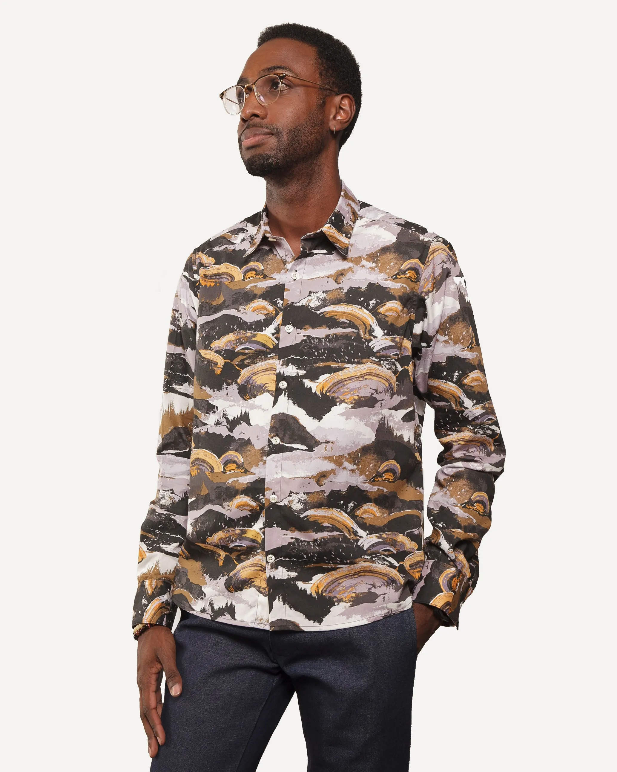 Long Sleeve Dylan Shirt | Mountain Brush - Midnight sold by 18 Waits