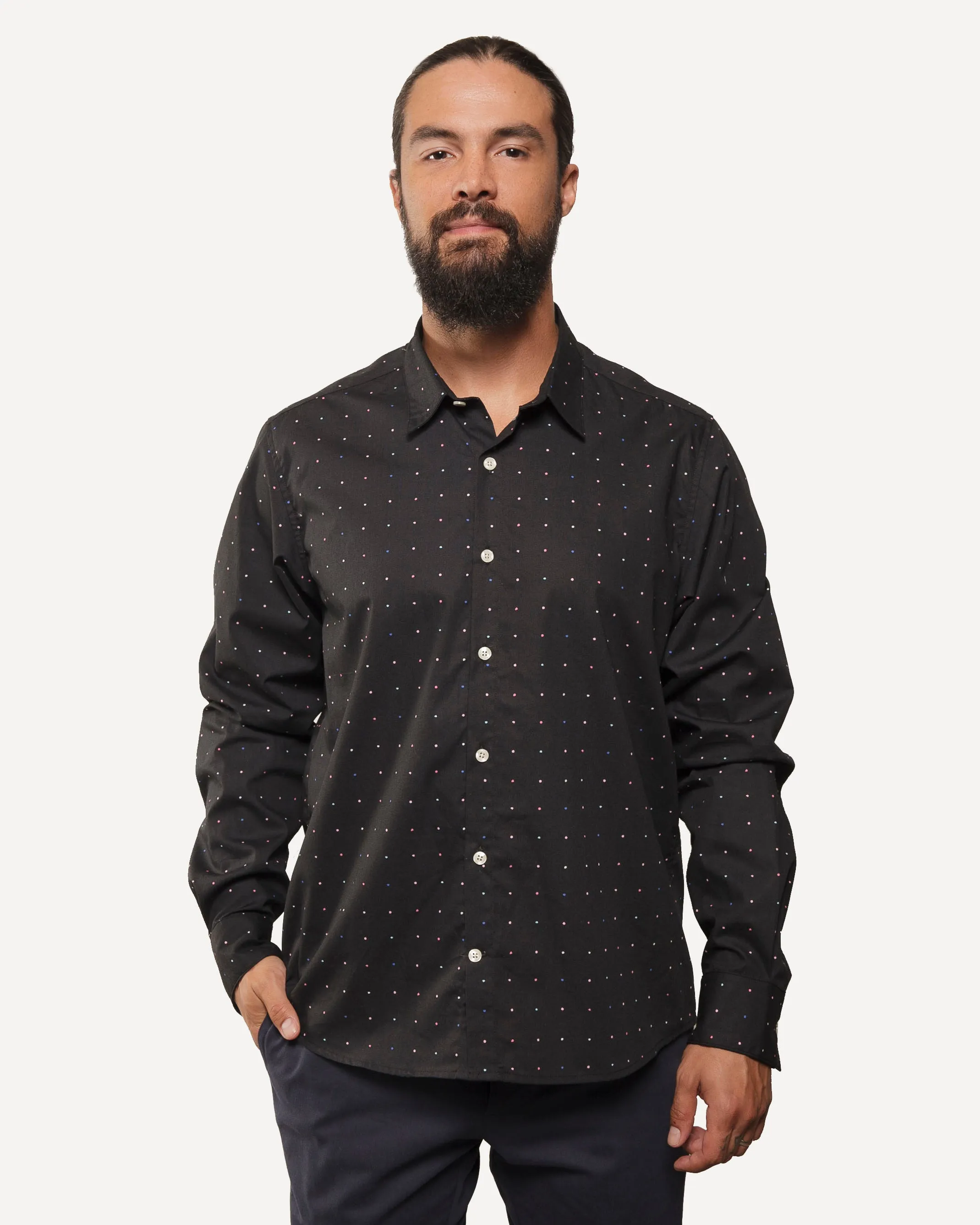 Long Sleeve Dylan Shirt | Night Dots sold by 18 Waits