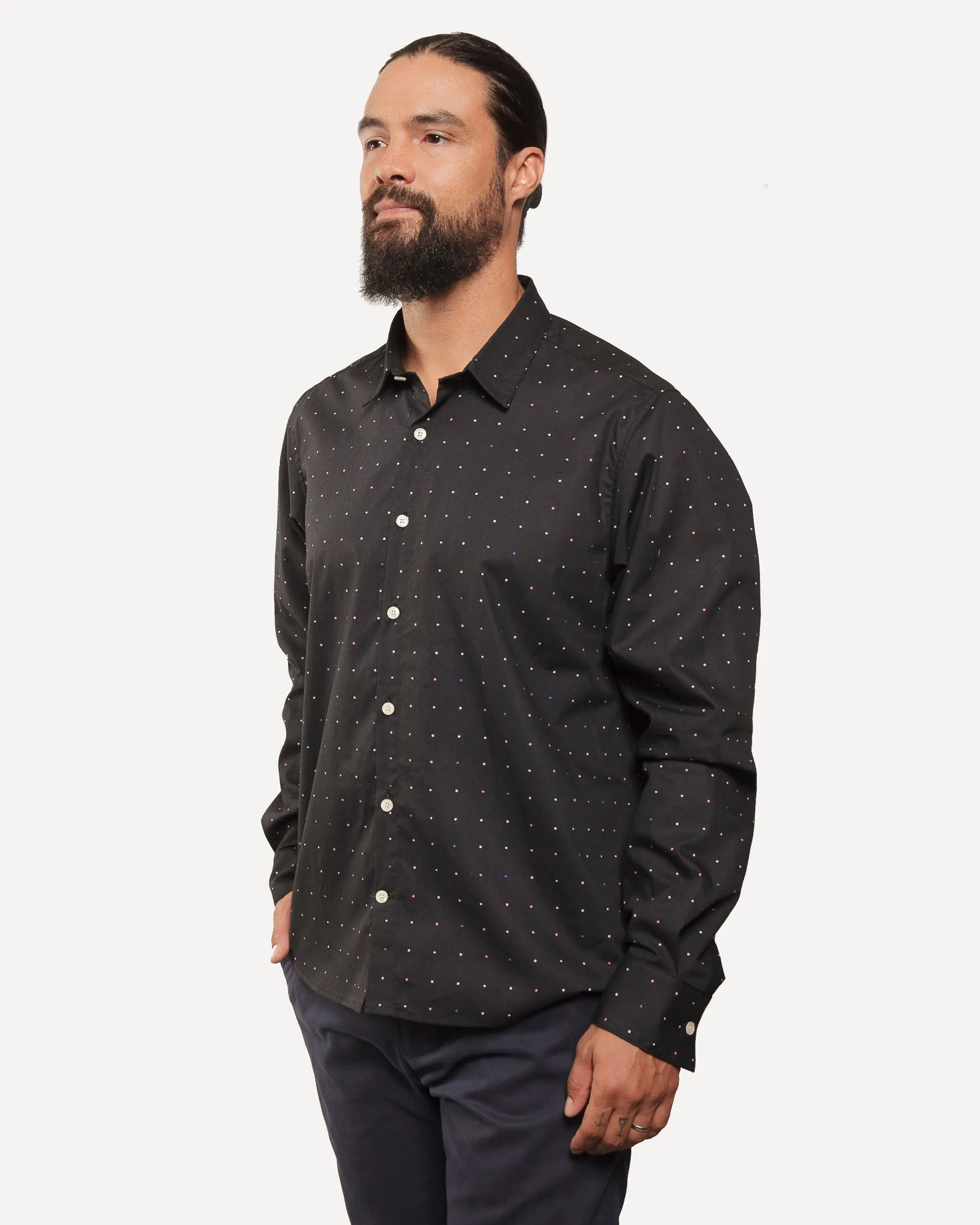 Long Sleeve Dylan Shirt | Night Dots sold by 18 Waits product image thumbnail 2