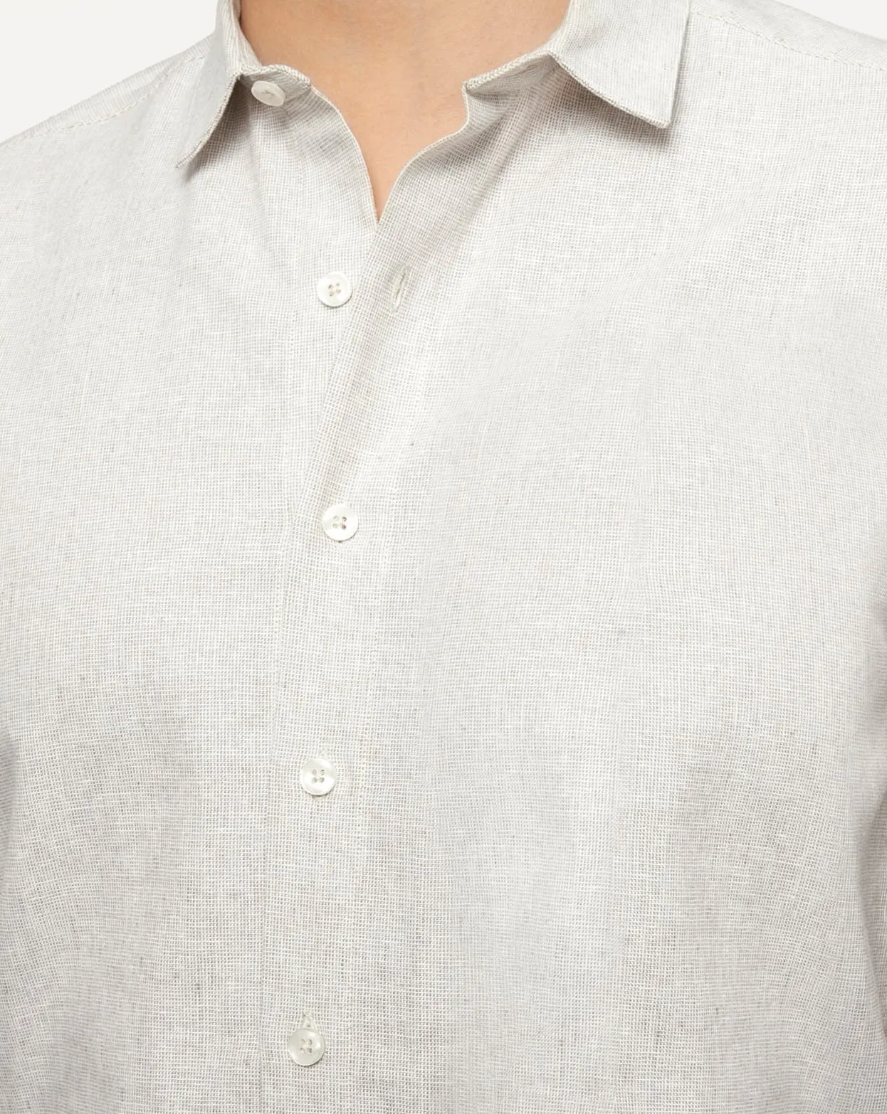 Short Sleeve Dylan Shirt | White Linen Hatches sold by 18 Waits product image thumbnail 4