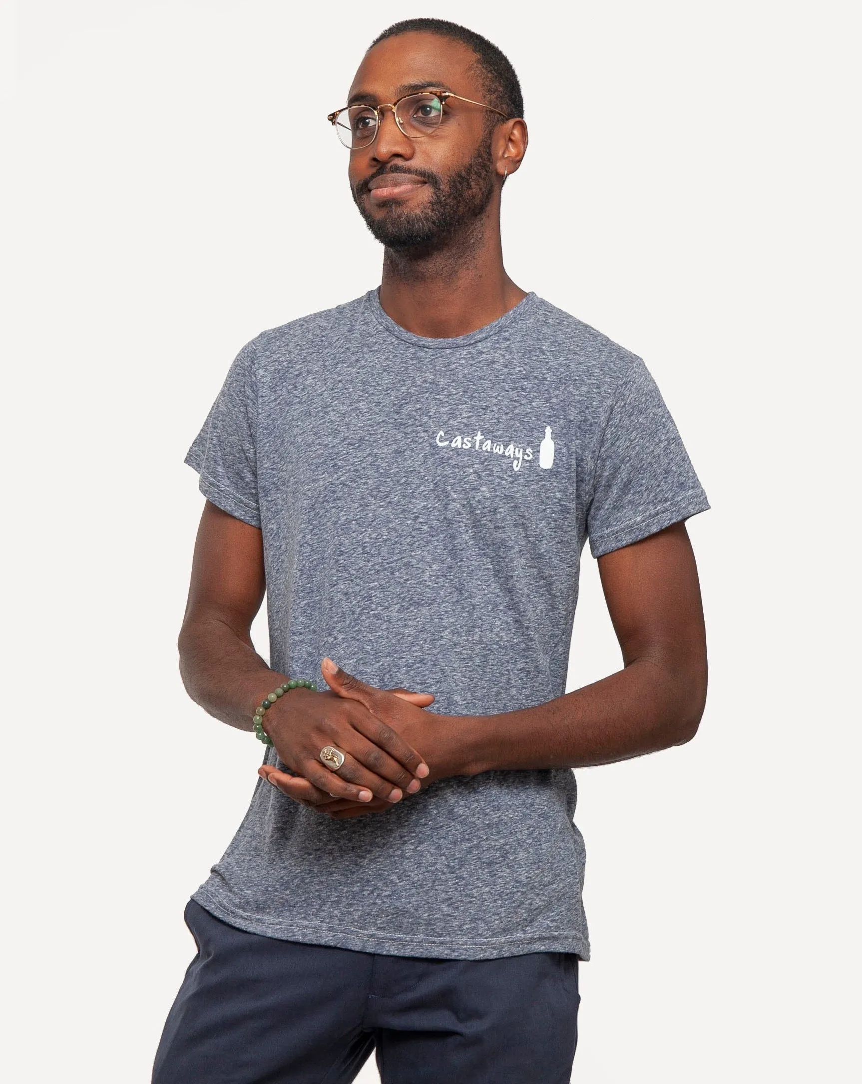 Graphic T-Shirt | Castaways | Heather Navy sold by 18 Waits