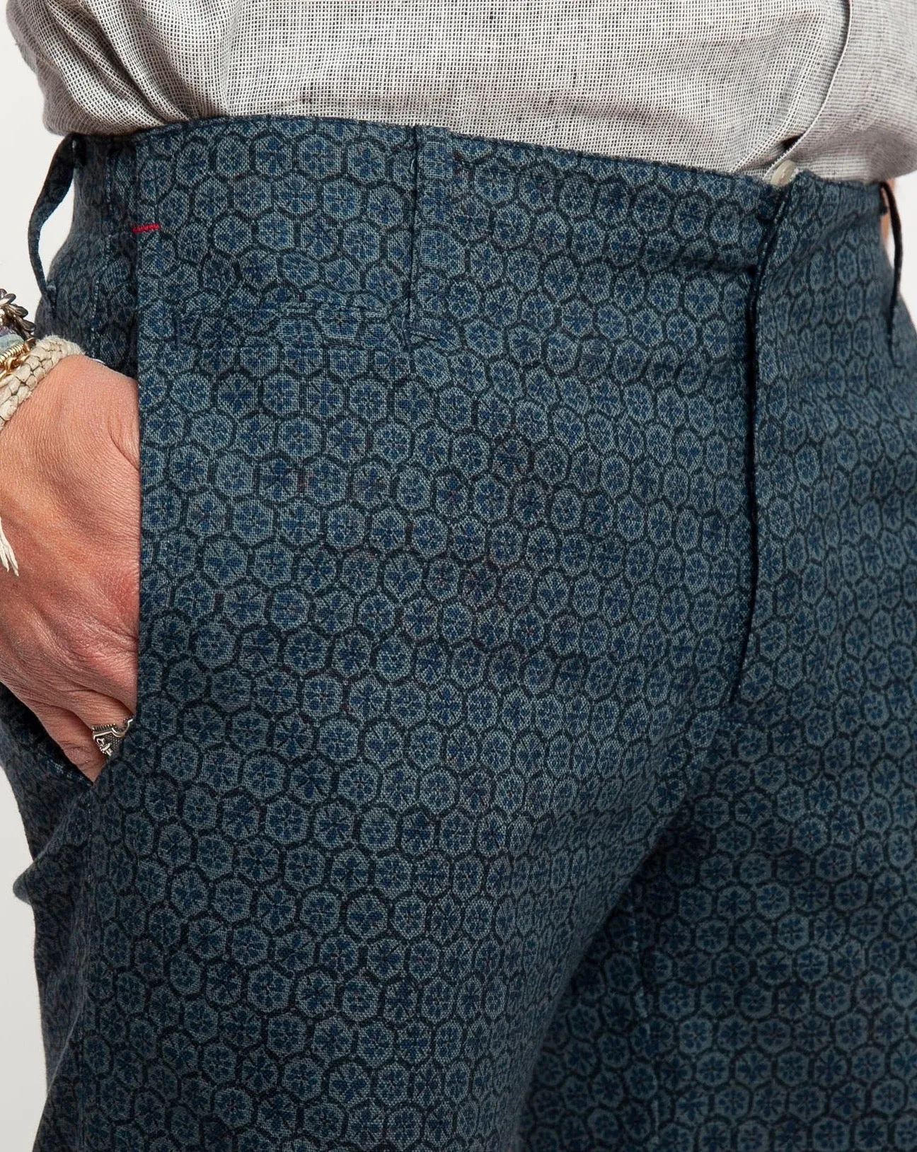 Signature Shorts | Flower Rounds - Faded Indigo sold by 18 Waits product image thumbnail 4