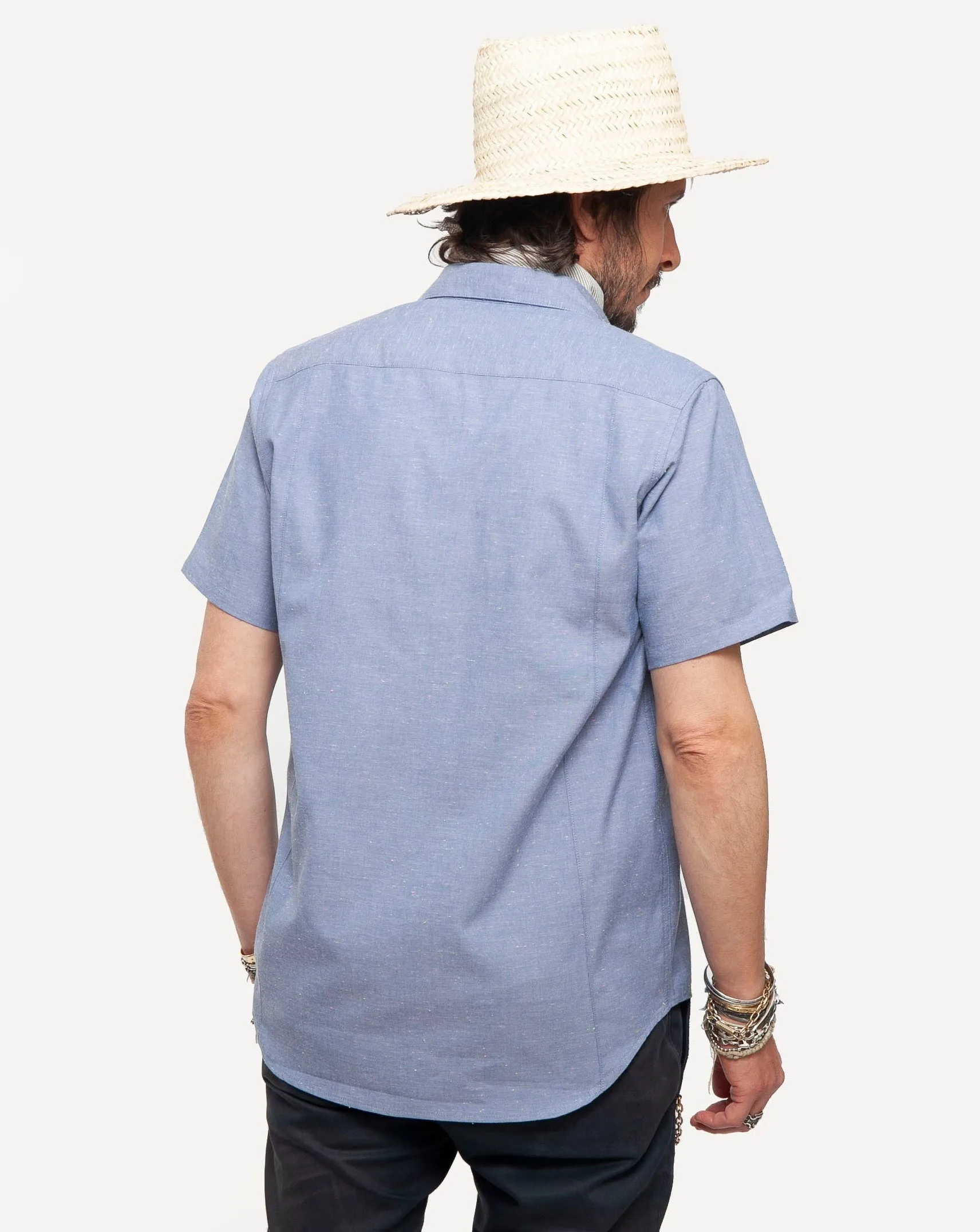 Short Sleeve Dylan Shirt | Blue Fleck sold by 18 Waits product image thumbnail 3