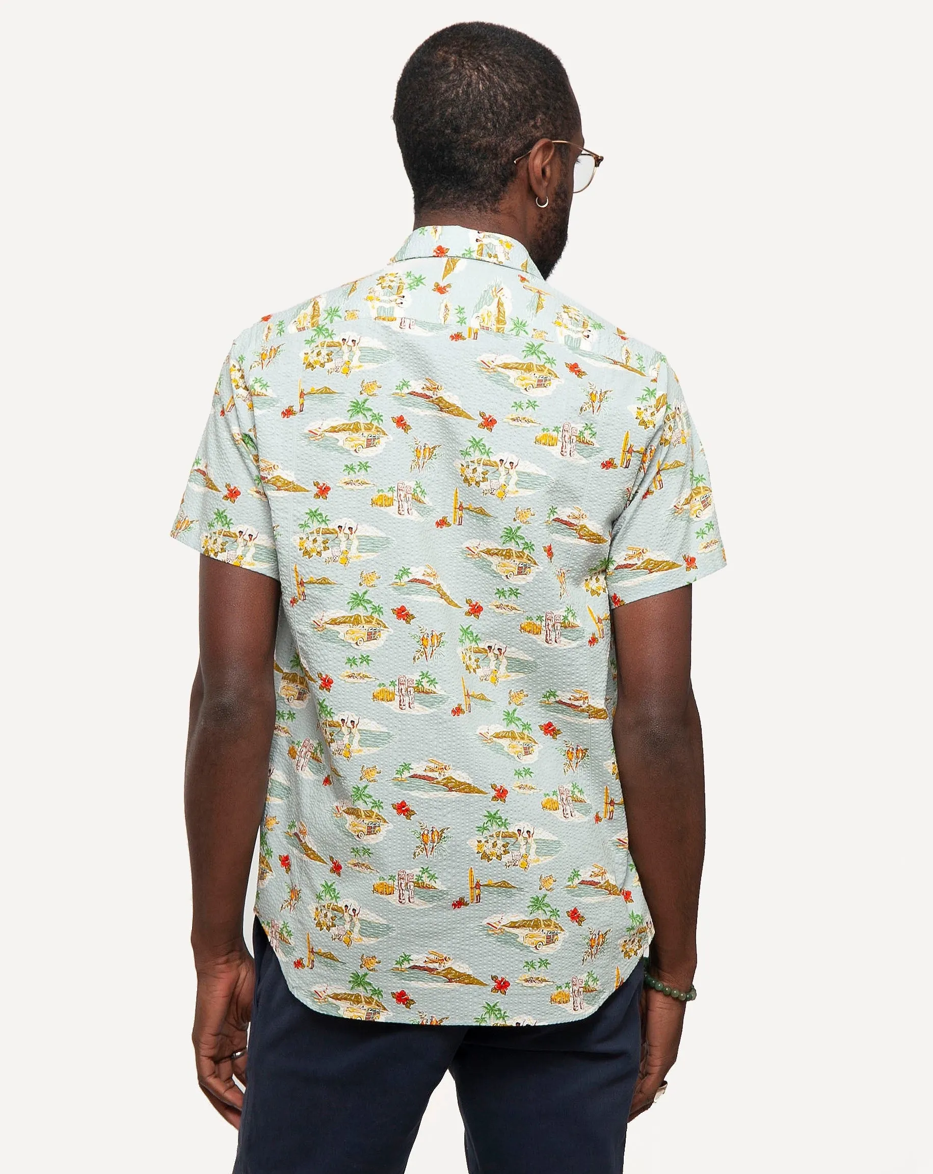Short Sleeve Dylan Shirt | Aloha - Light Blue sold by 18 Waits product image thumbnail 3