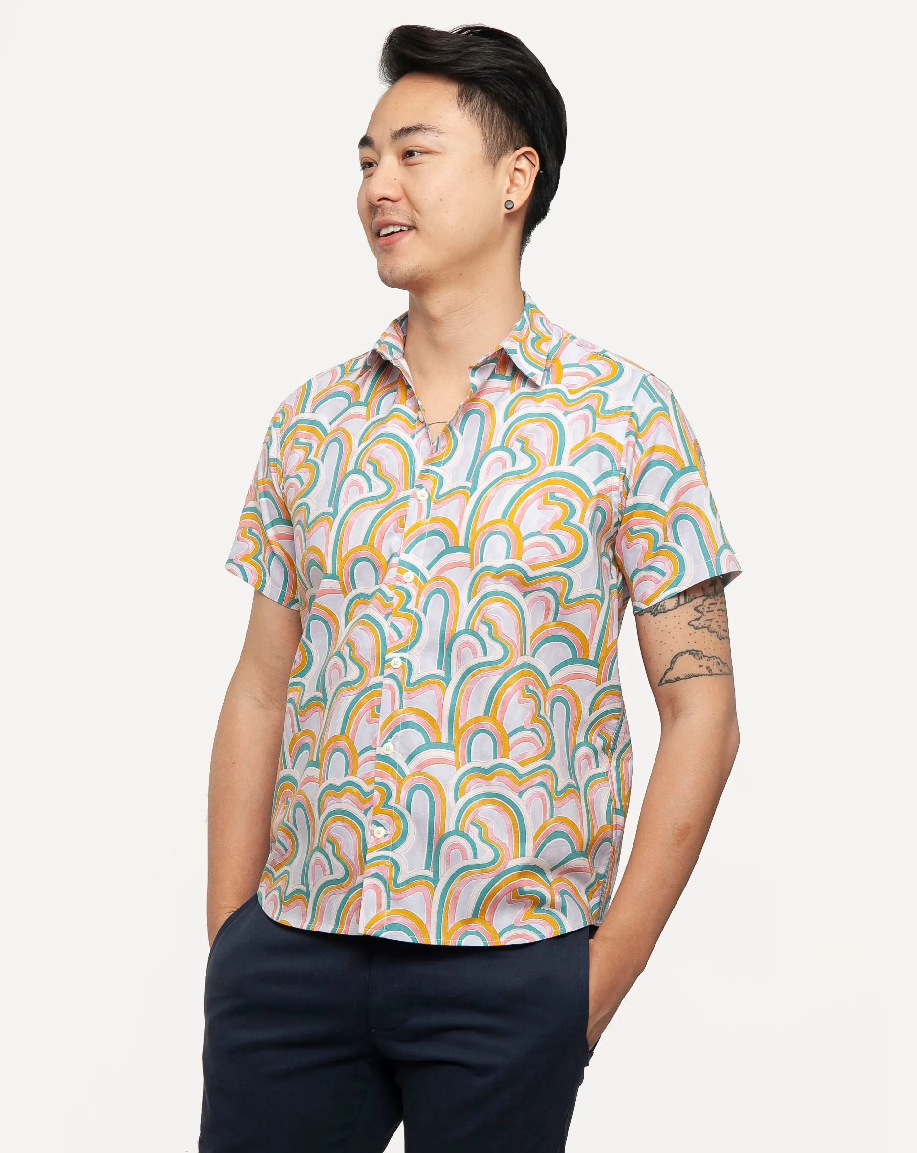 Short Sleeve Dylan Shirt | Pink Garden sold by 18 Waits product image thumbnail 2