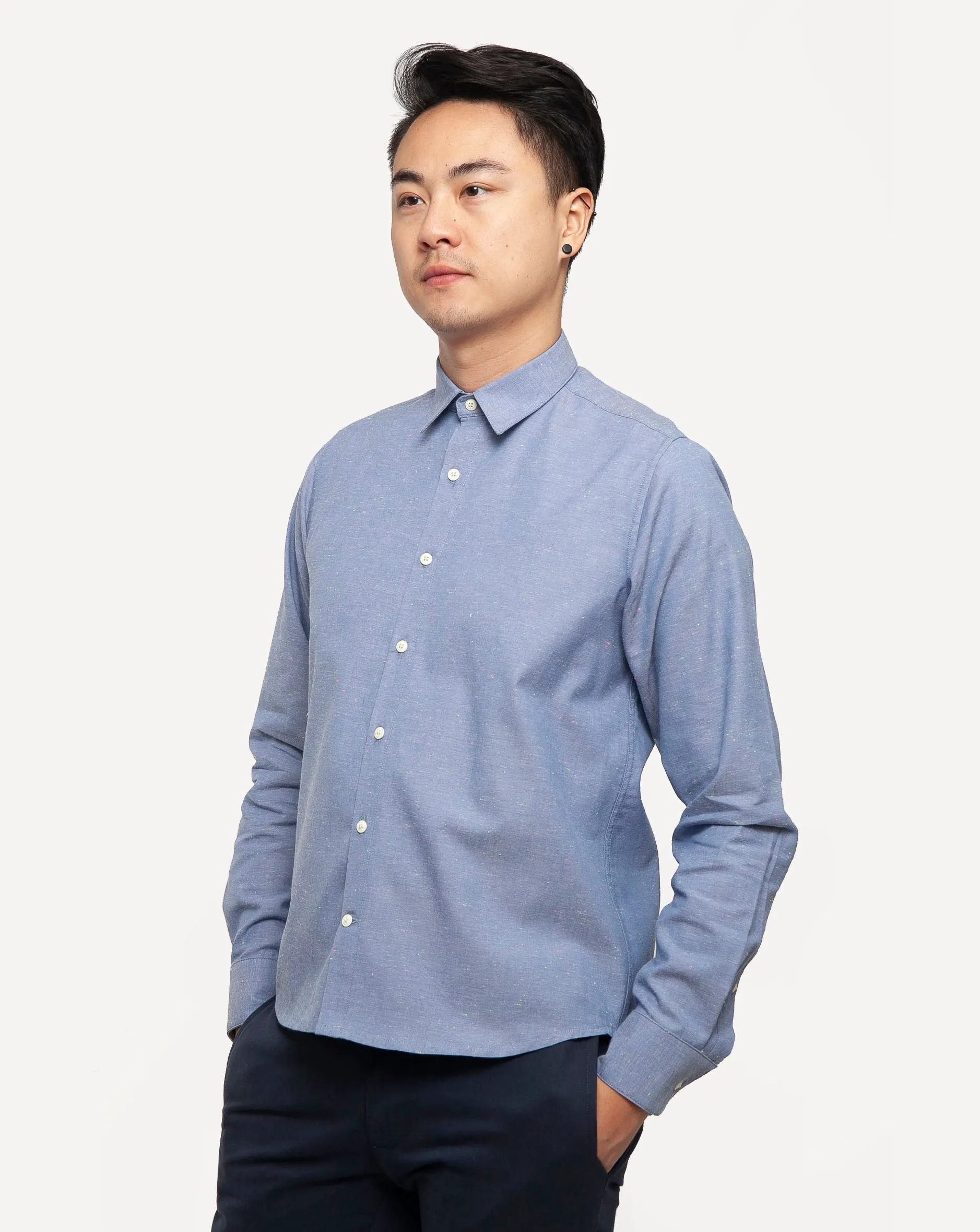 Long Sleeve Dylan Shirt | Blue Fleck sold by 18 Waits product image thumbnail 2
