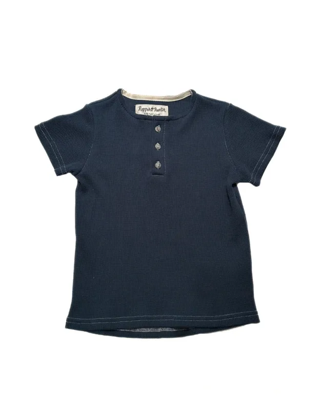 Henley | Organic | Ultramarine Micro Waffle sold by 18 Waits