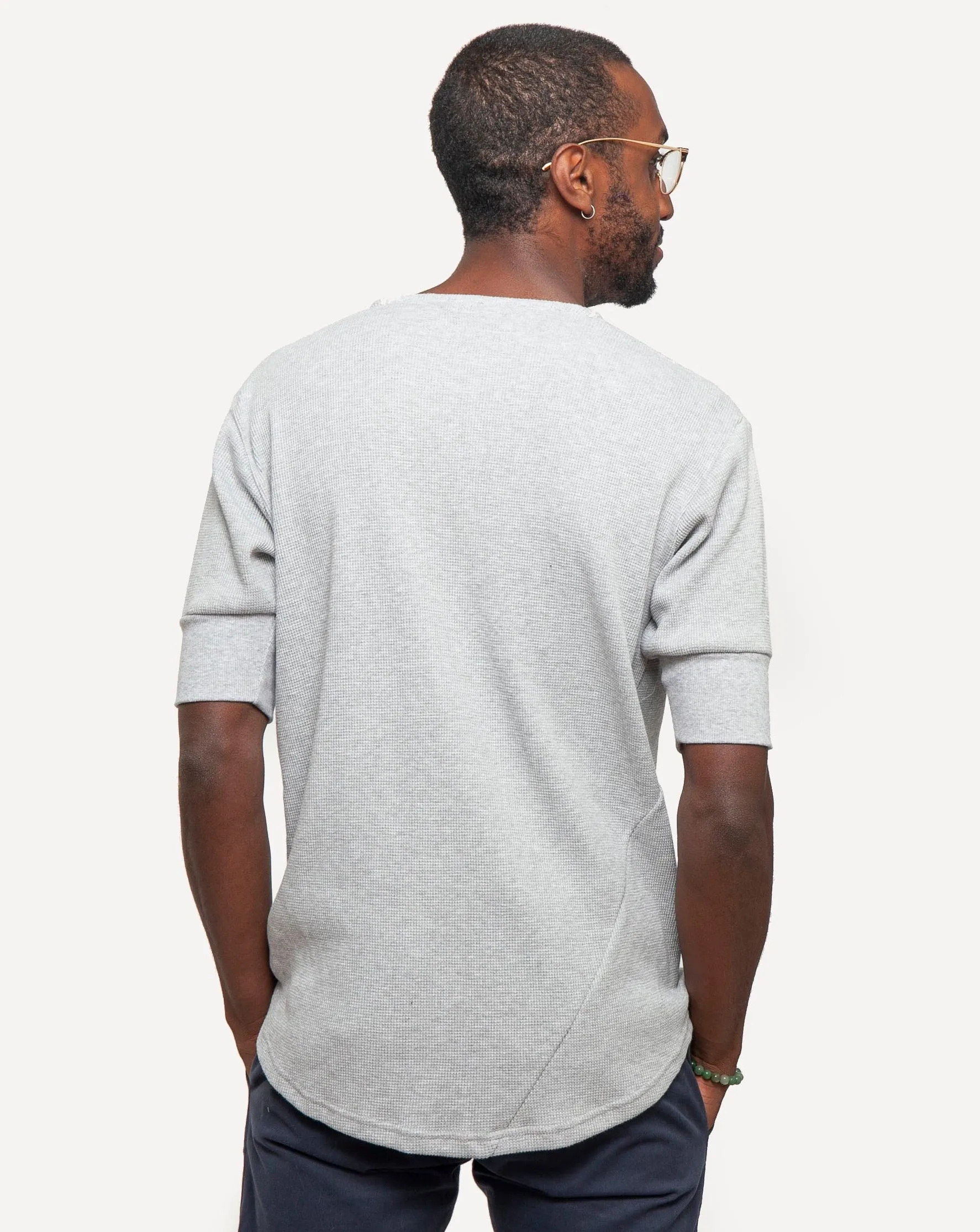 Hitchhiker Henley | Organic | Light Grey Micro Waffle sold by 18 Waits product image thumbnail 2