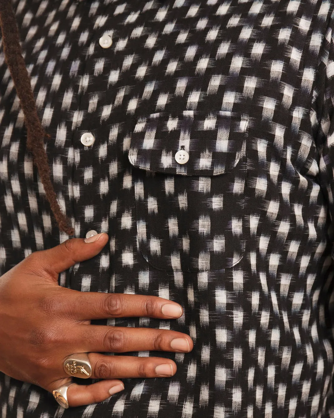 Long Sleeve Neuwirth Shirt | Black Tracer Dots sold by 18 Waits product image thumbnail 2
