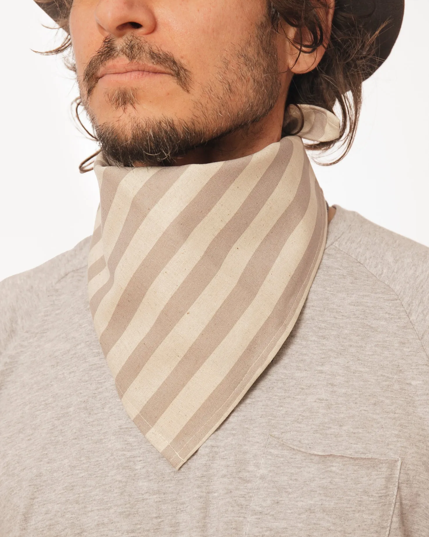 Brakeman Bandana | Tipsy Sailor Stripes (Grey) sold by 18 Waits product image thumbnail 2