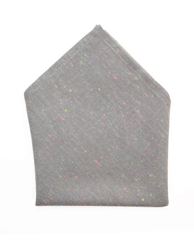 Pocket Square | Chambray Flecks (Grey) sold by 18 Waits