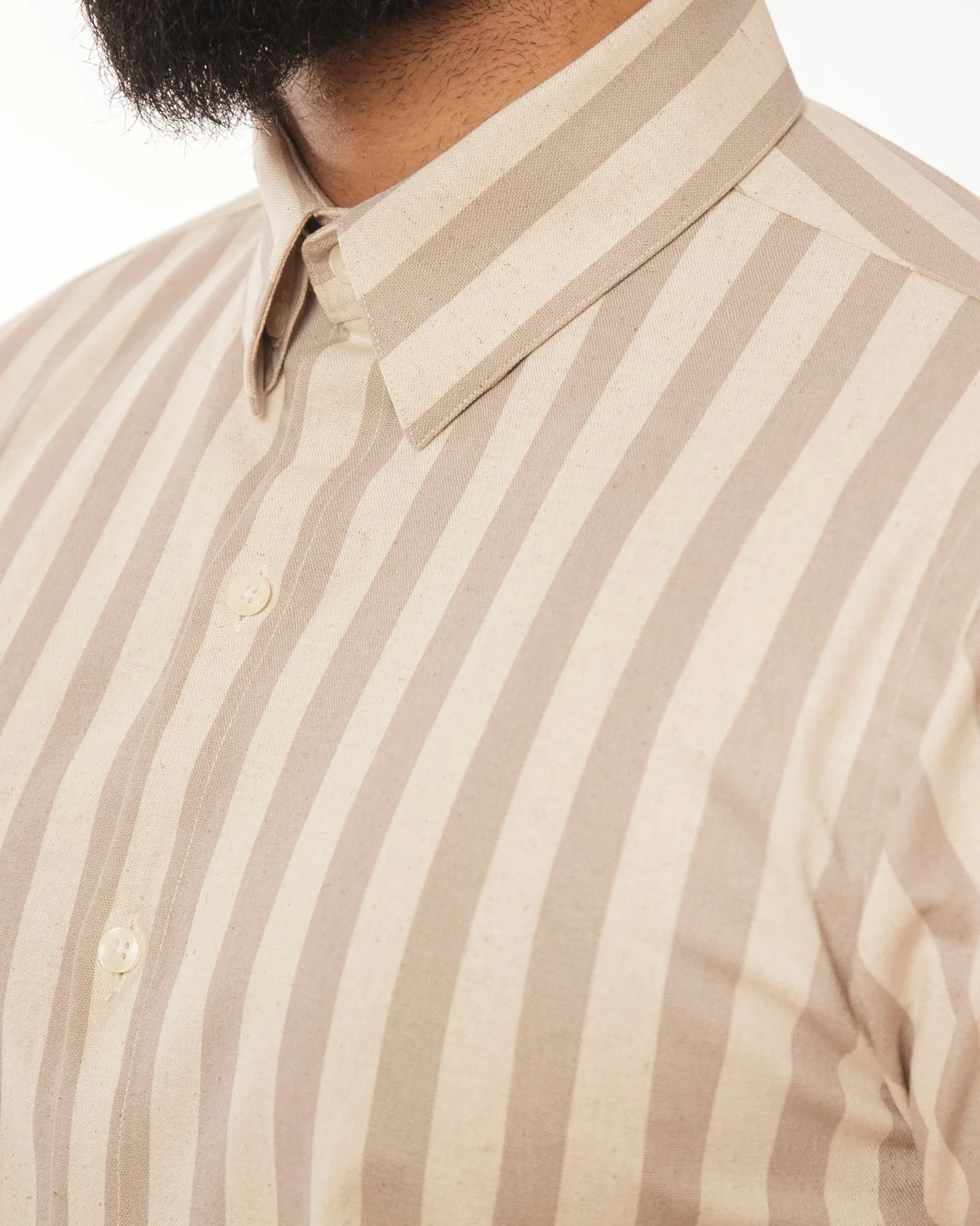 Short Sleeve Dylan Shirt | Tipsy Sailor Stripes (Grey) sold by 18 Waits product image thumbnail 4