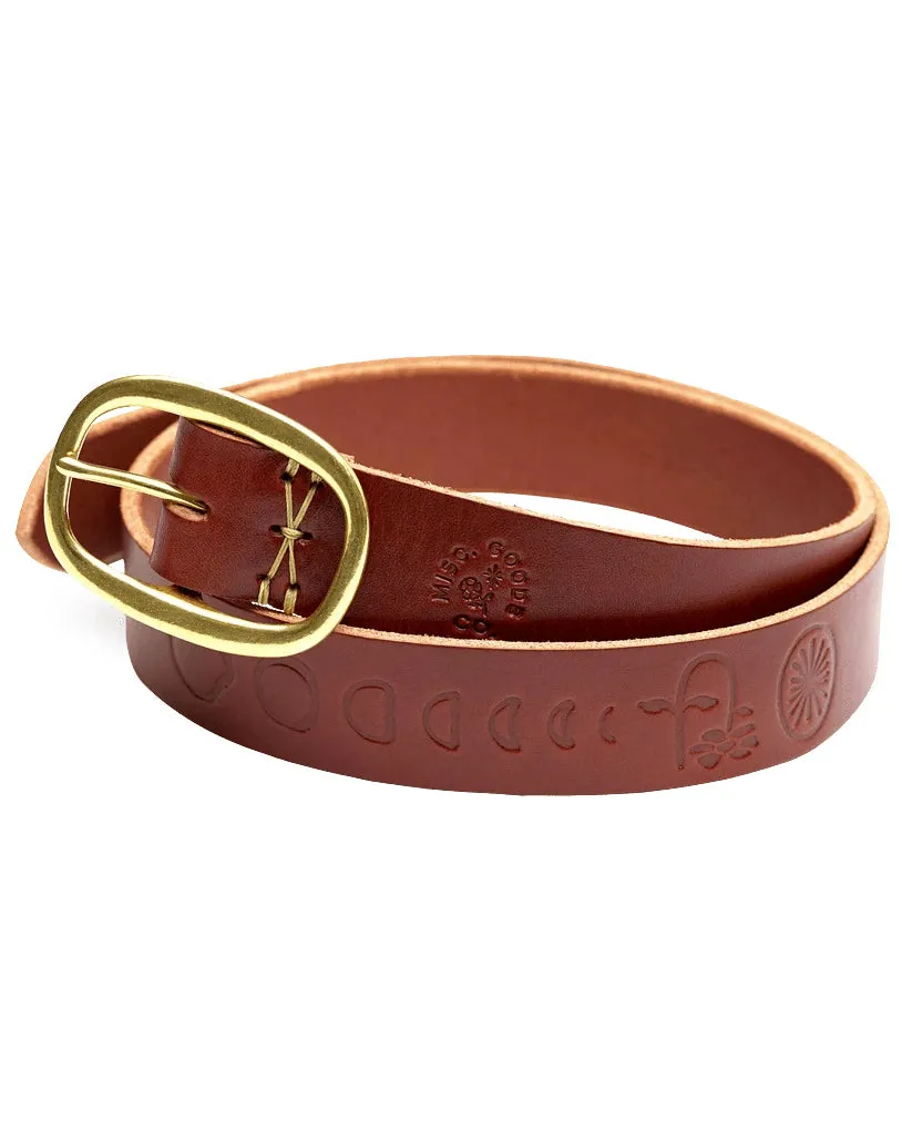 MISC Goods | Moon is Down Leather Belt | Brown sold by 18 Waits