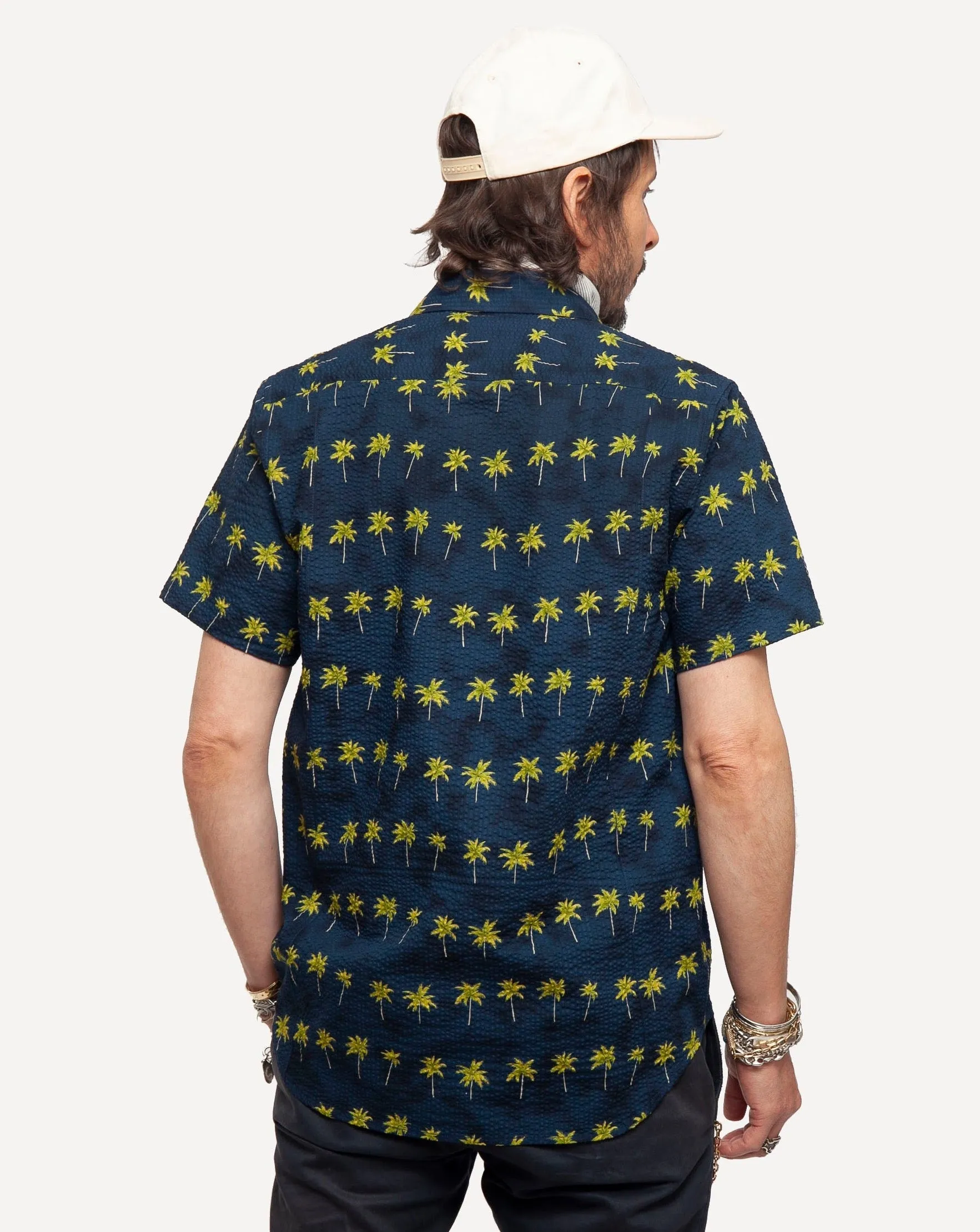 Short Sleeve Dylan | Seersucking Palms - Navy sold by 18 Waits product image thumbnail 3