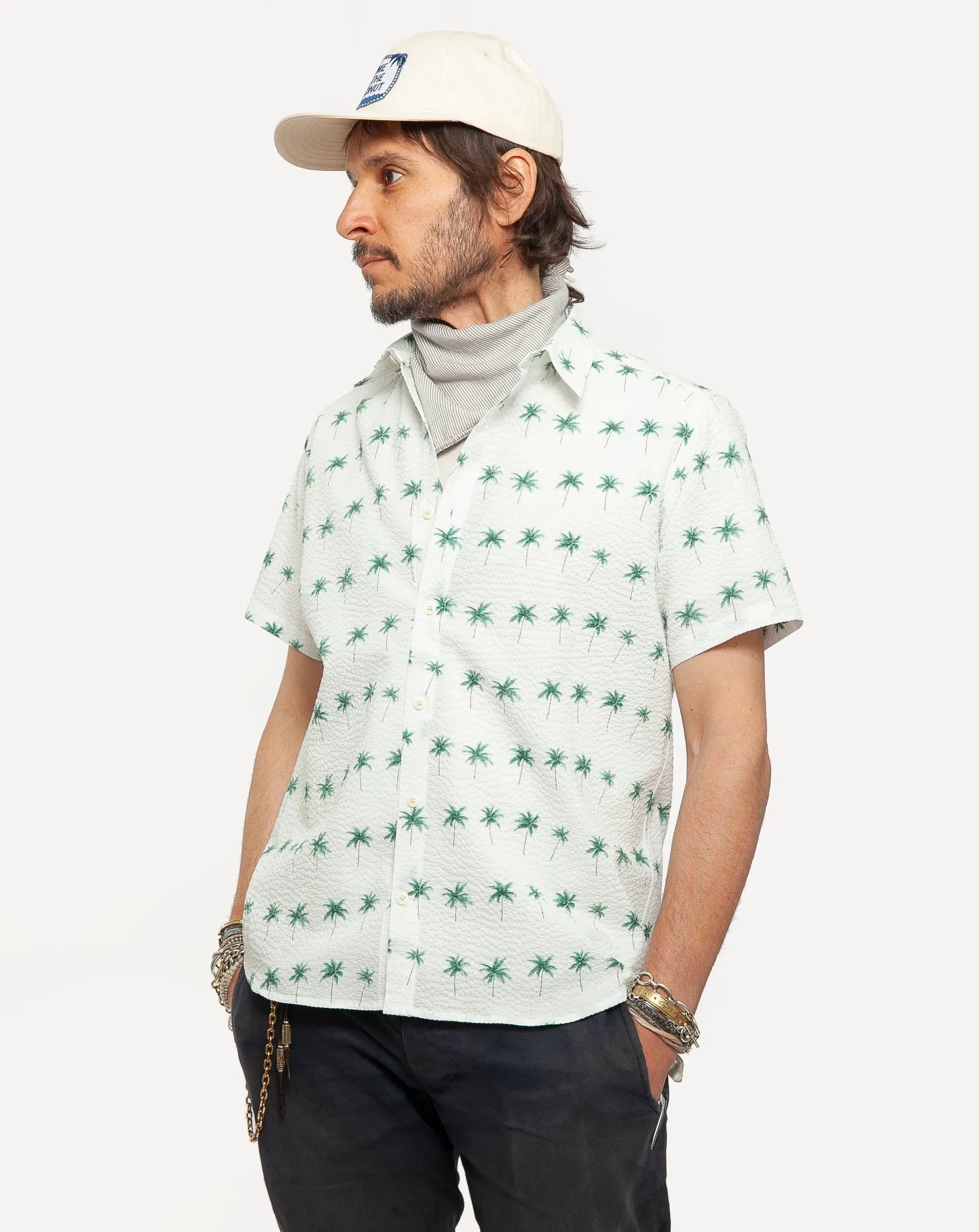 Short Sleeve Dylan | Seersucking Palms - White sold by 18 Waits product image thumbnail 2