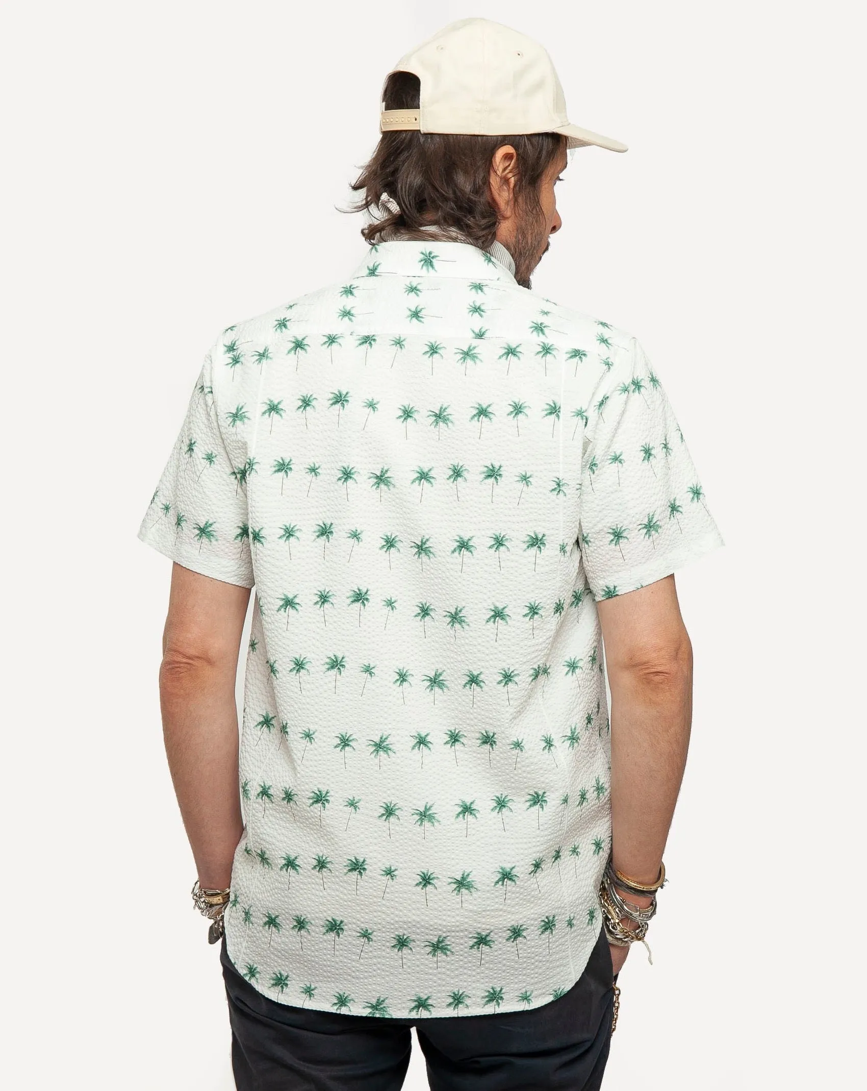 Short Sleeve Dylan | Seersucking Palms - White sold by 18 Waits product image thumbnail 3