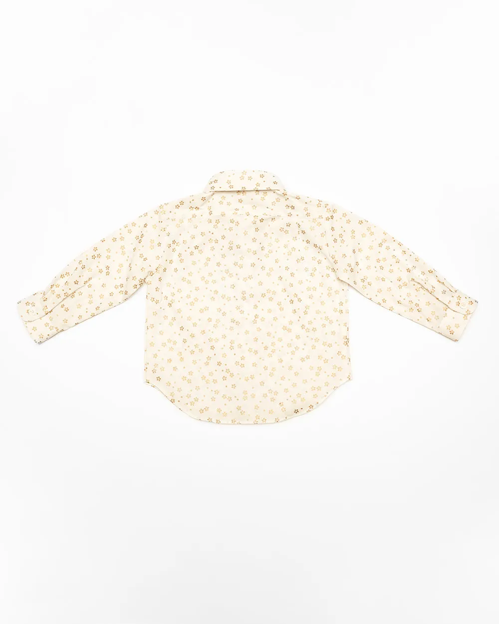 Long Sleeve Shirt | White Golden Flowers sold by 18 Waits product image thumbnail 3